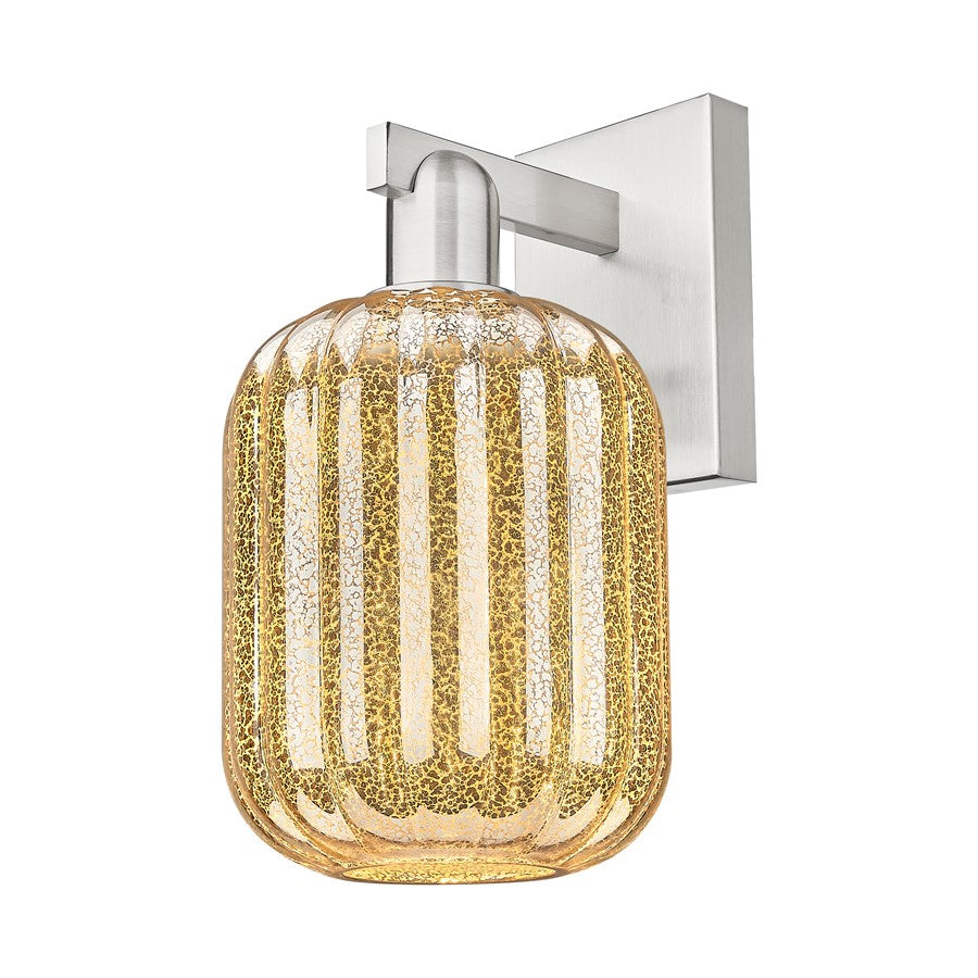 Innovations Preston 1Lt 7" Jar Sconce, Satin Nickel/Mercury