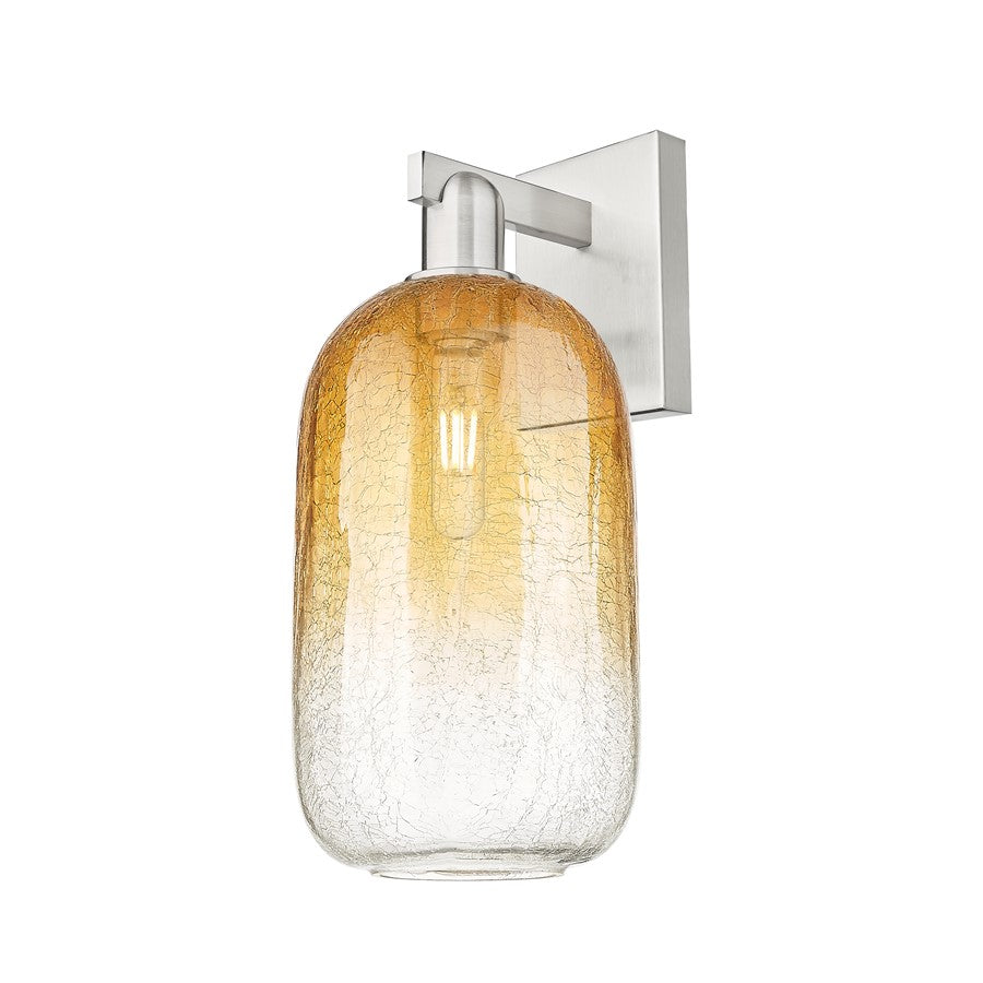 Innovations Brookhaven Cloche 1Lt 7" Sconce, Satin Nickel/Amber