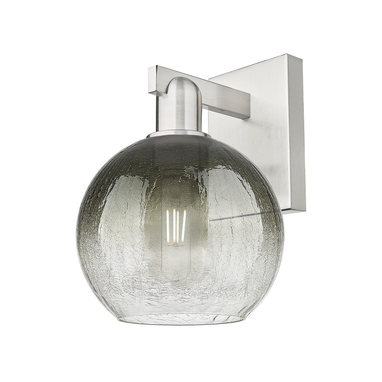 Innovations Brookhaven Globe 1-Light Wall Sconce | Industrial Brushed Satin Nickel and Slate Glass | Bathroom & Hallway Accent | Model 716-1W-SN-G483-8SL
