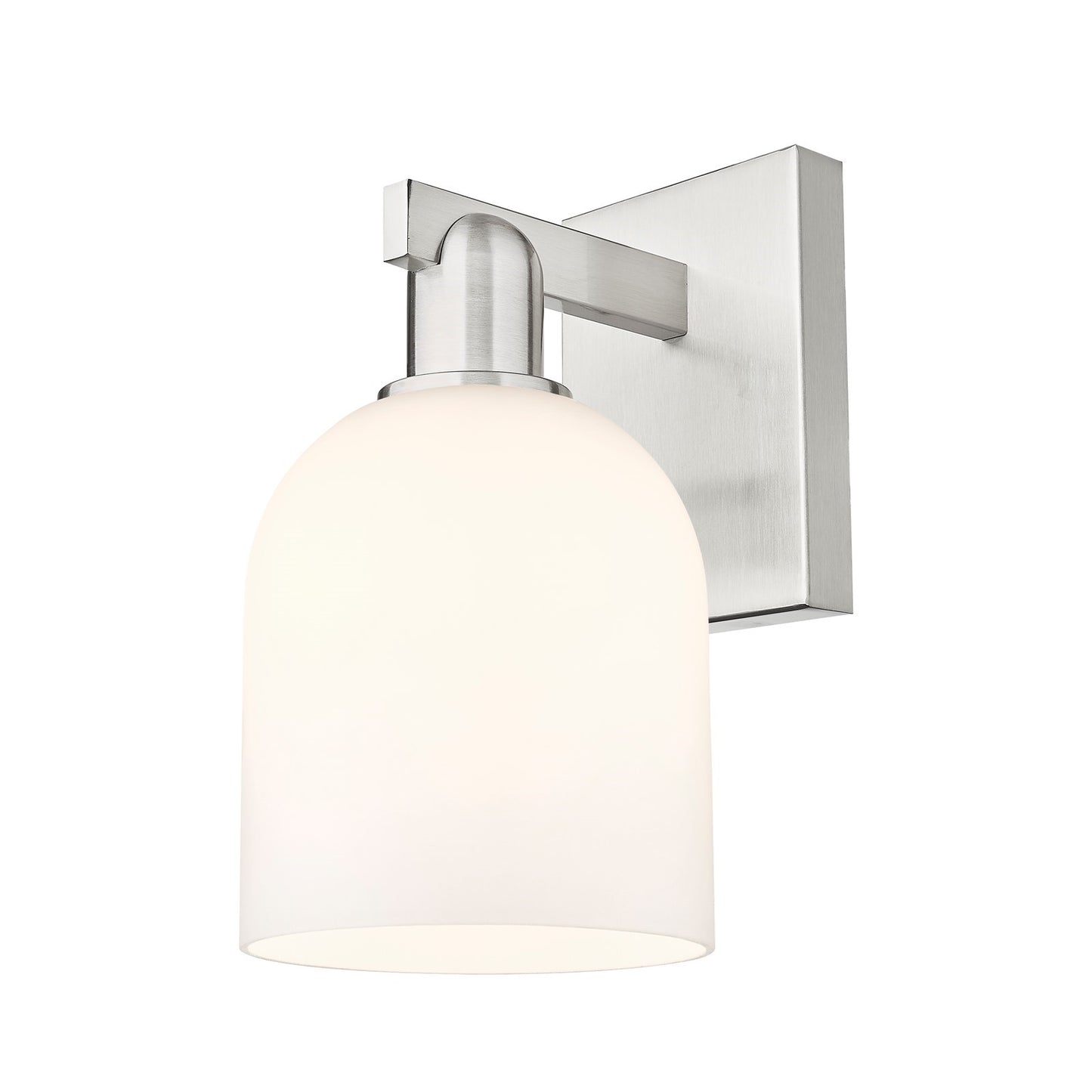 Innovations Bella 6in 1-Light Wall Sconce | Brushed Satin Nickel Steel and White Glass | Entryway & Hallway Accent | 5.5 x | Model 716-1W-SN-G558-6GWH