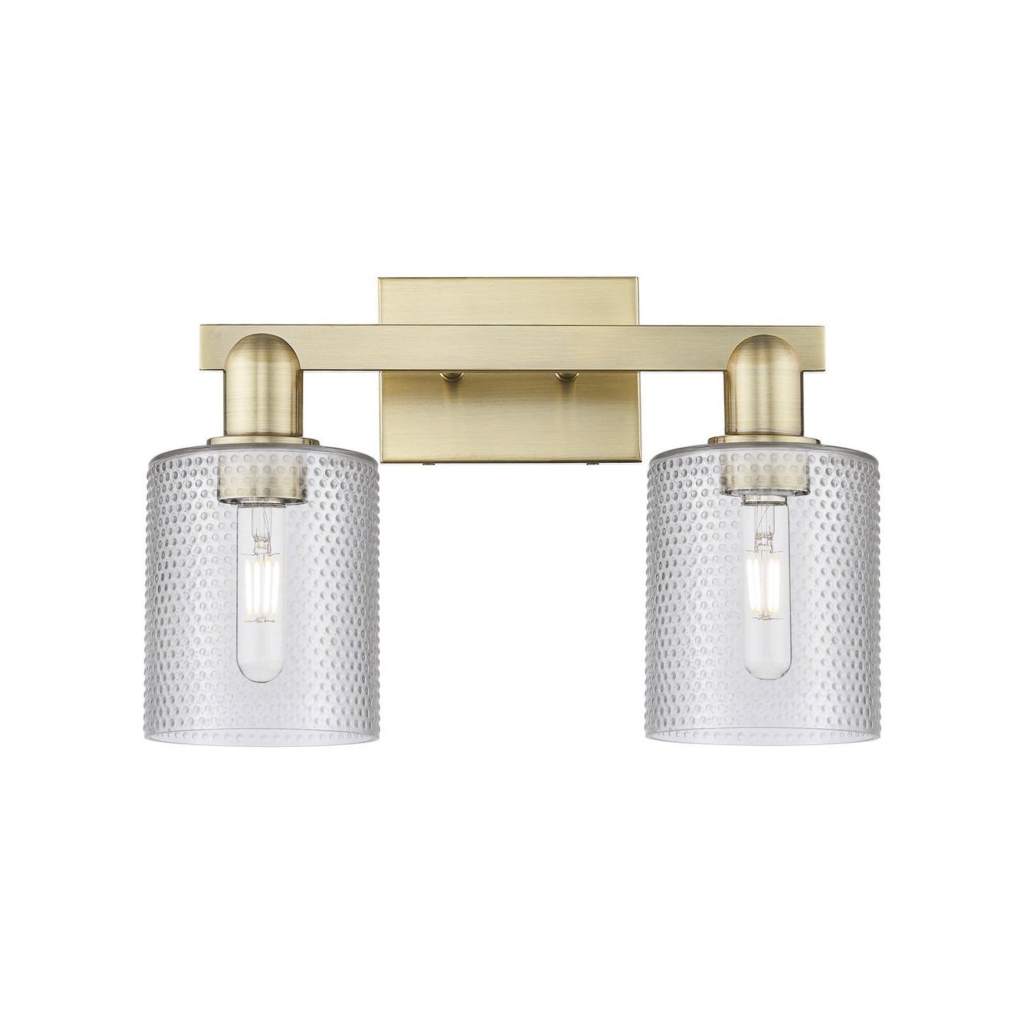 Innovations Cobbleskill 16in 2-Light Bath Vanity Light | Industrial Antique Brass and Clear Glass | Bathroom Vanity | 16 x 10.75 x | Model 716-2W-AB-G112