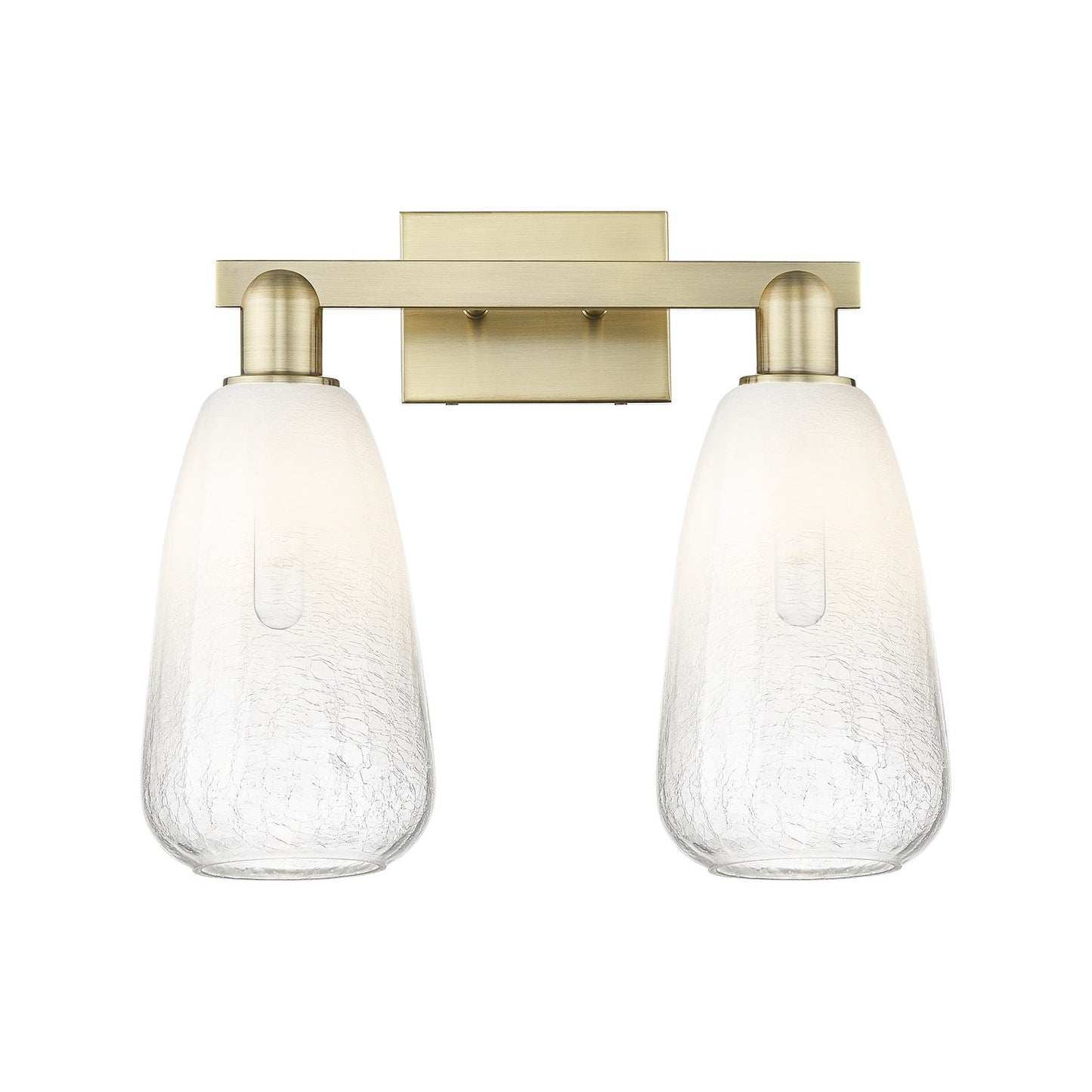 Innovations Brookhaven Almond 17in 2-Light Bath Vanity Light | Industrial Antique Brass Steel and Opal Glass | Bathroom Vanity | Model 716-2W-AB-G480-6OP