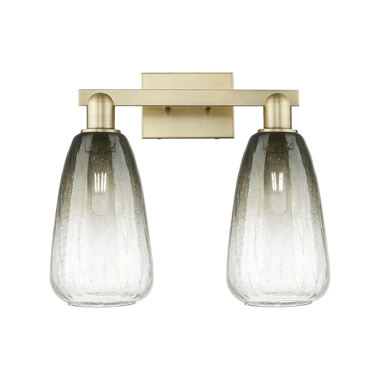 Innovations Brookhaven Almond 17in 2-Light Bath Vanity | Industrial Antique Brass and Slate Glass | Bathroom Vanity Light | 17 | Model 716-2W-AB-G480-6SL