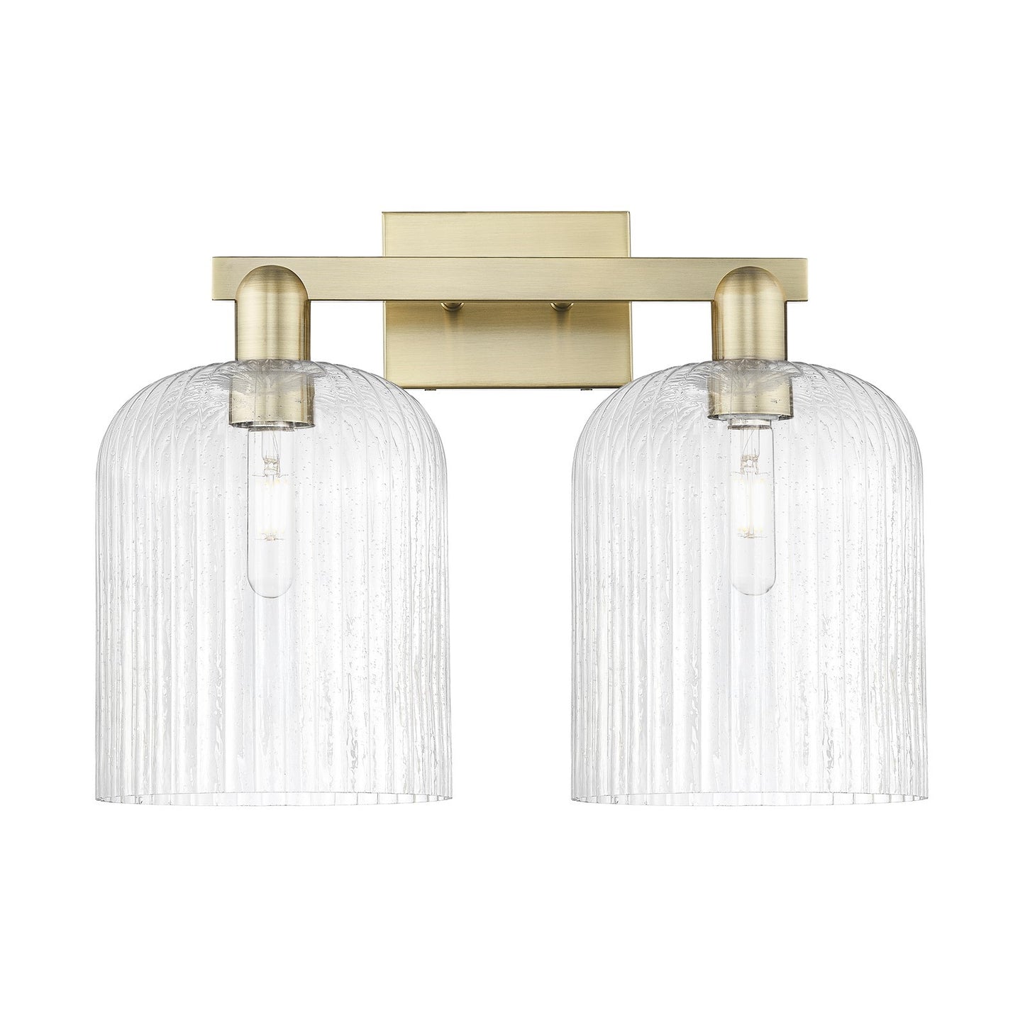 Innovations Bridal Veil 19in 2-Light Bath Vanity Light | Industrial Antique Brass and Seedy Glass | Bathroom Vanity | 19 x 14 | Model 716-2W-AB-G559-8SDY