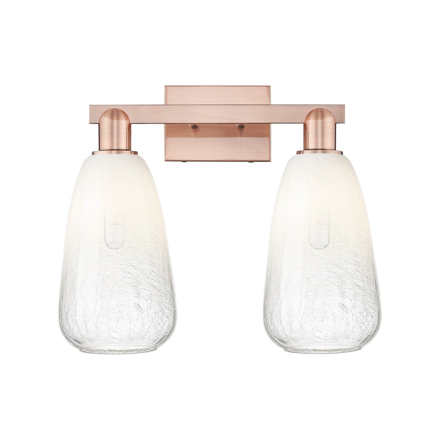 Innovations Brookhaven Almond 17in 2-Light Bath Vanity Light | Industrial Antique Copper Steel and Opal Glass | Bathroom Vanity | Model 716-2W-AC-G480-6OP