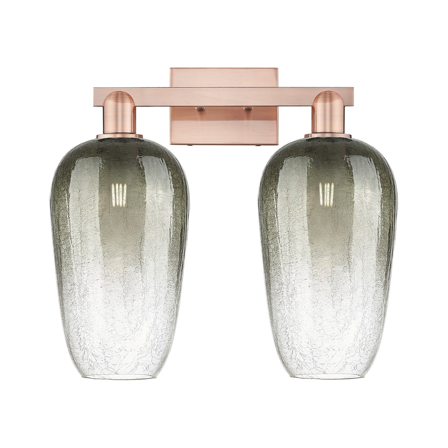 Innovations Brookhaven Flute 18in 2-Light Bath Vanity | Industrial Antique Copper Steel and Slate Glass | Bathroom Vanity | 18 | Model 716-2W-AC-G484-7SL