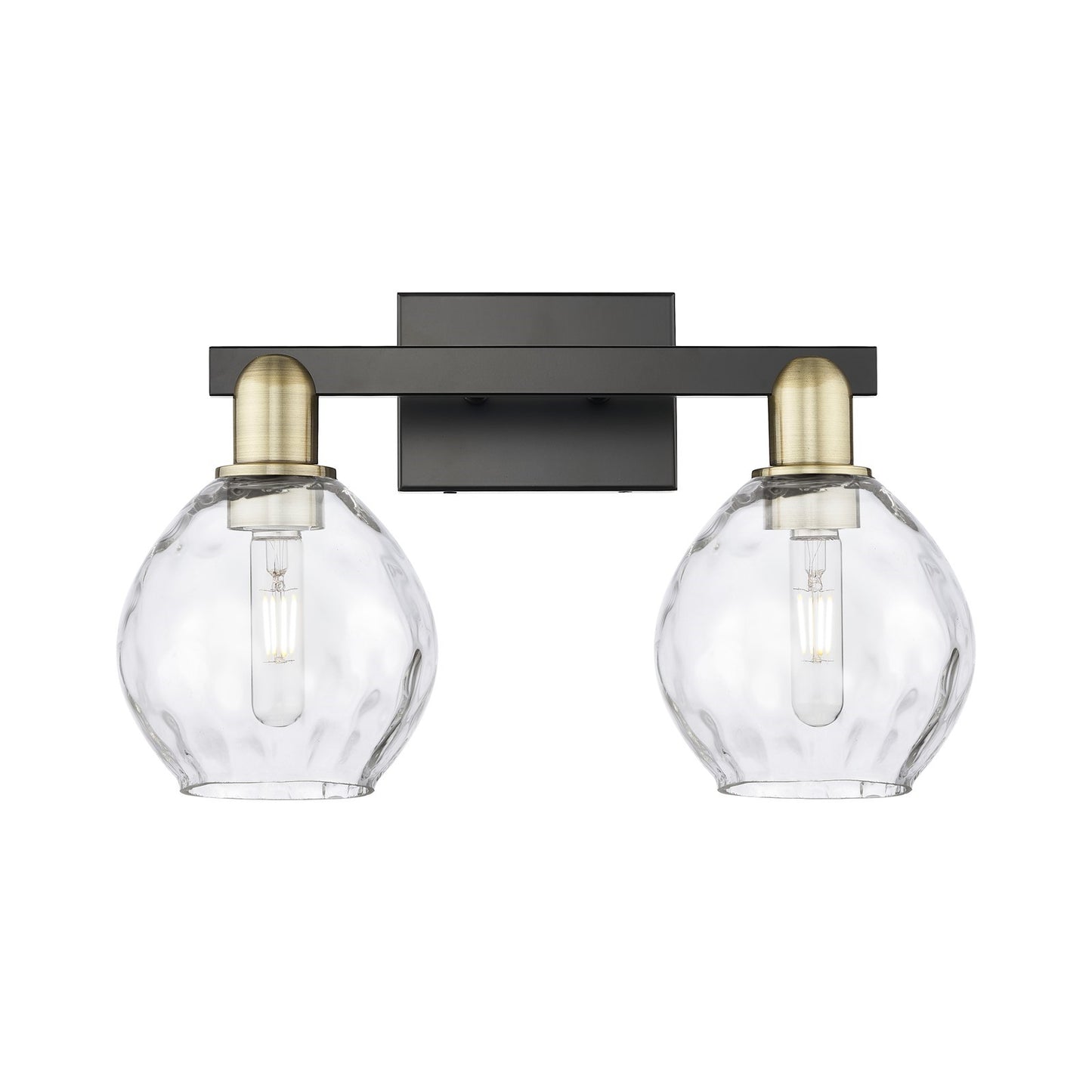 Innovations Waverly 17in 2-Light Bath Vanity Light | Industrial Black Antique Brass and Clear Glass | Bathroom Vanity & Powder | Model 716-2W-BAB-G362