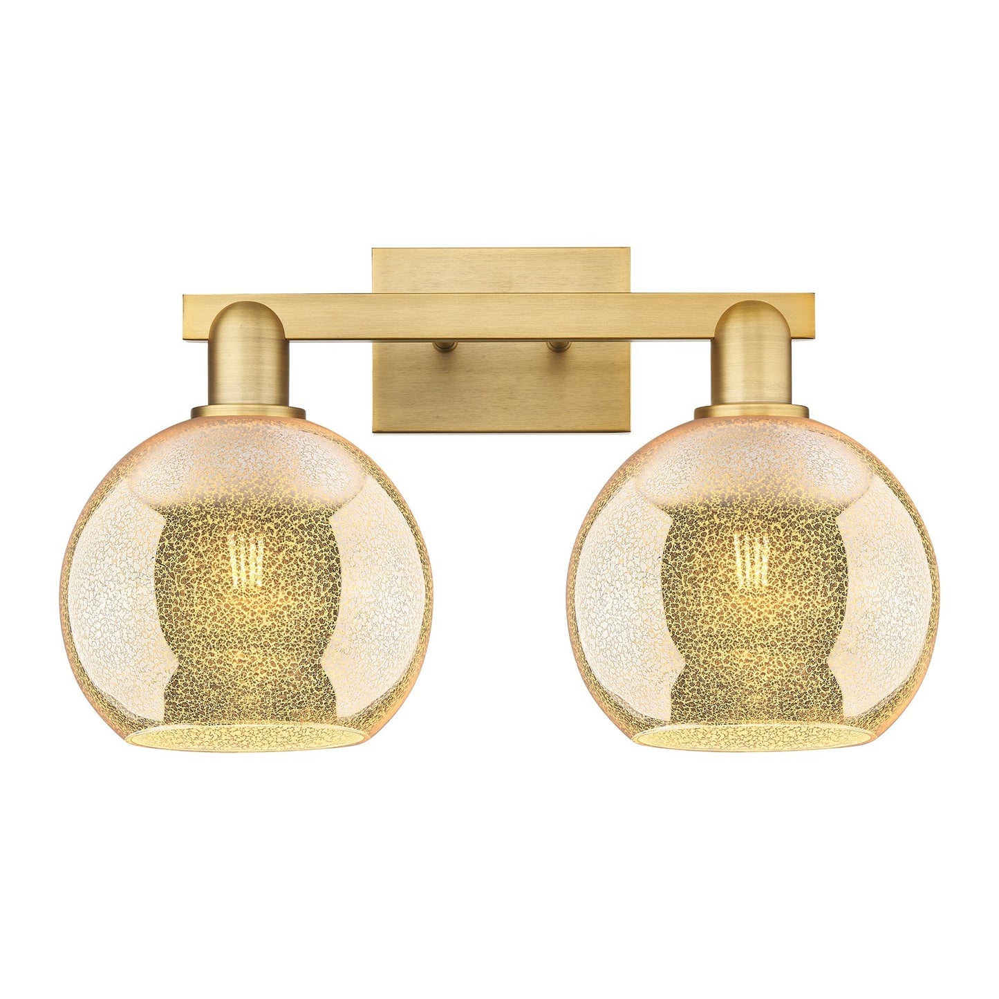 Innovations Athens 19in 2-Light Bath Vanity Light | Industrial Brushed Brass and Mercury Glass | Bathroom Vanity | 19 x 11.75 x | Model 716-2W-BB-G128-8