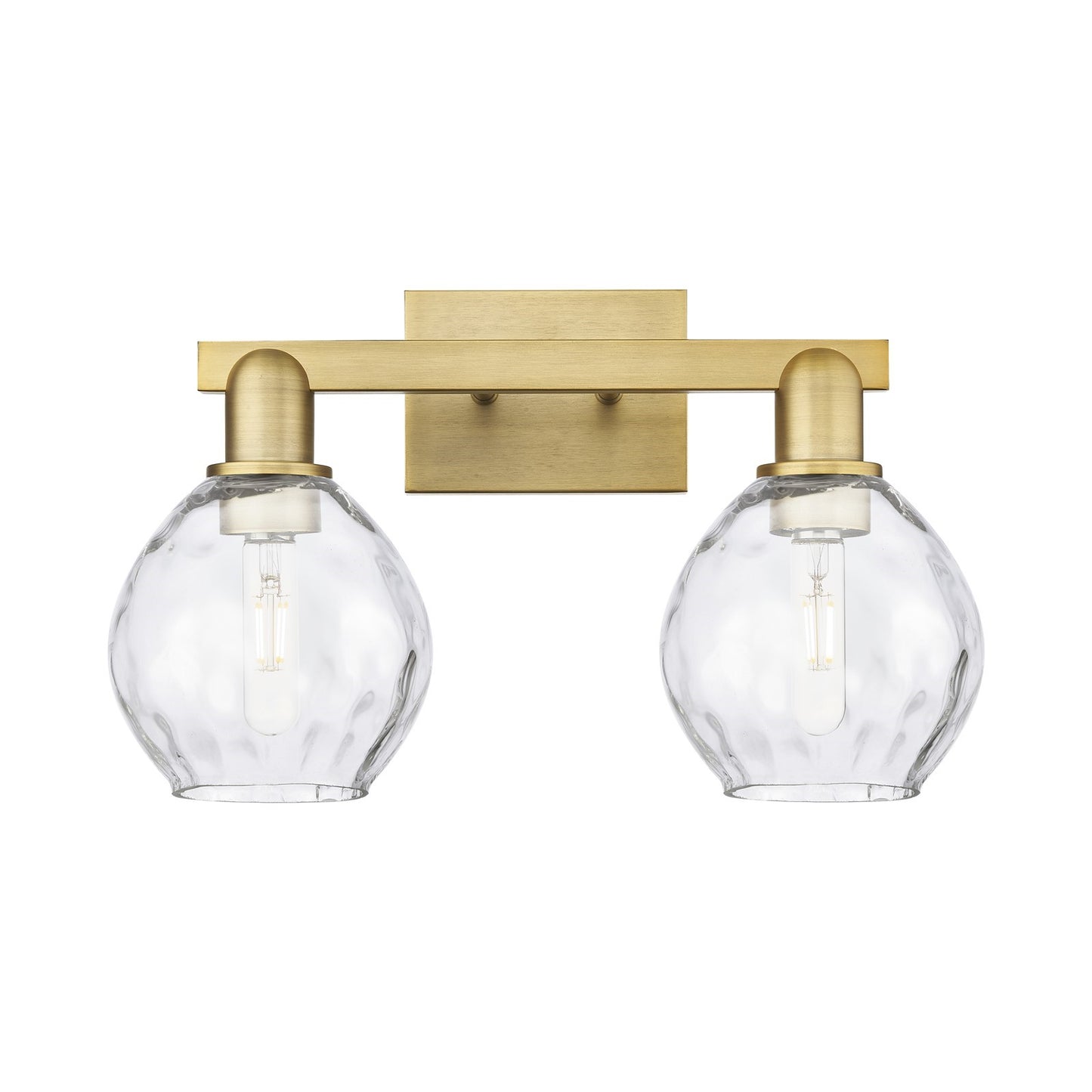 Innovations Waverly 17in 2-Light Bath Vanity Light | Industrial Brushed Brass and Clear Glass | Bathroom Vanity | 17 x 10.25 x 7.5 | Model 716-2W-BB-G362