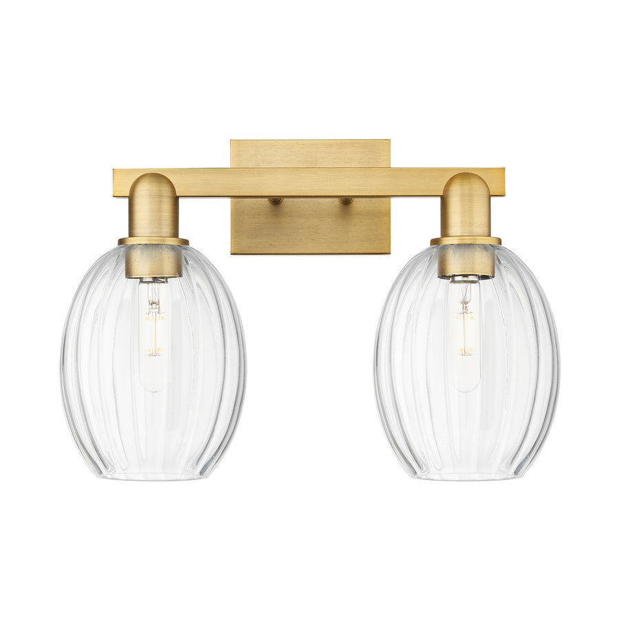 Innovations Preston 2Lt 16" Bell Bath, Brushed Brass/Clear