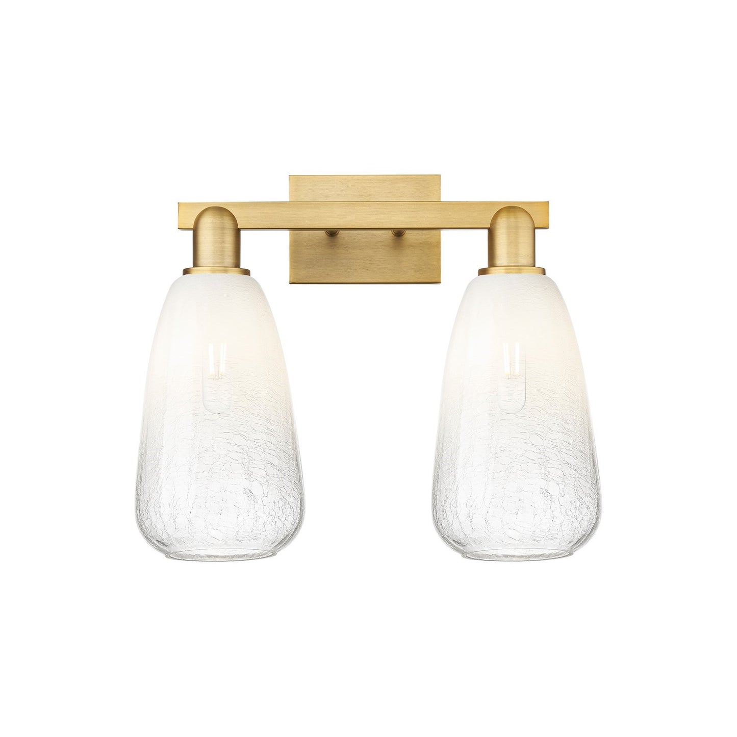 Innovations Brookhaven Almond 17in 2-Light Bath Vanity | Industrial Brushed Brass and Opal Glass | Bathroom Vanity | 17 x 14.75 | Model 716-2W-BB-G480-6OP