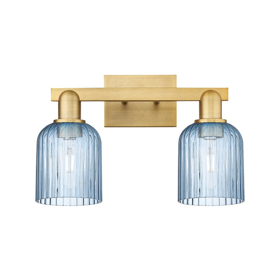 Innovations Bridal Veil 2Lt 16" Bath, Brushed Brass/Blue