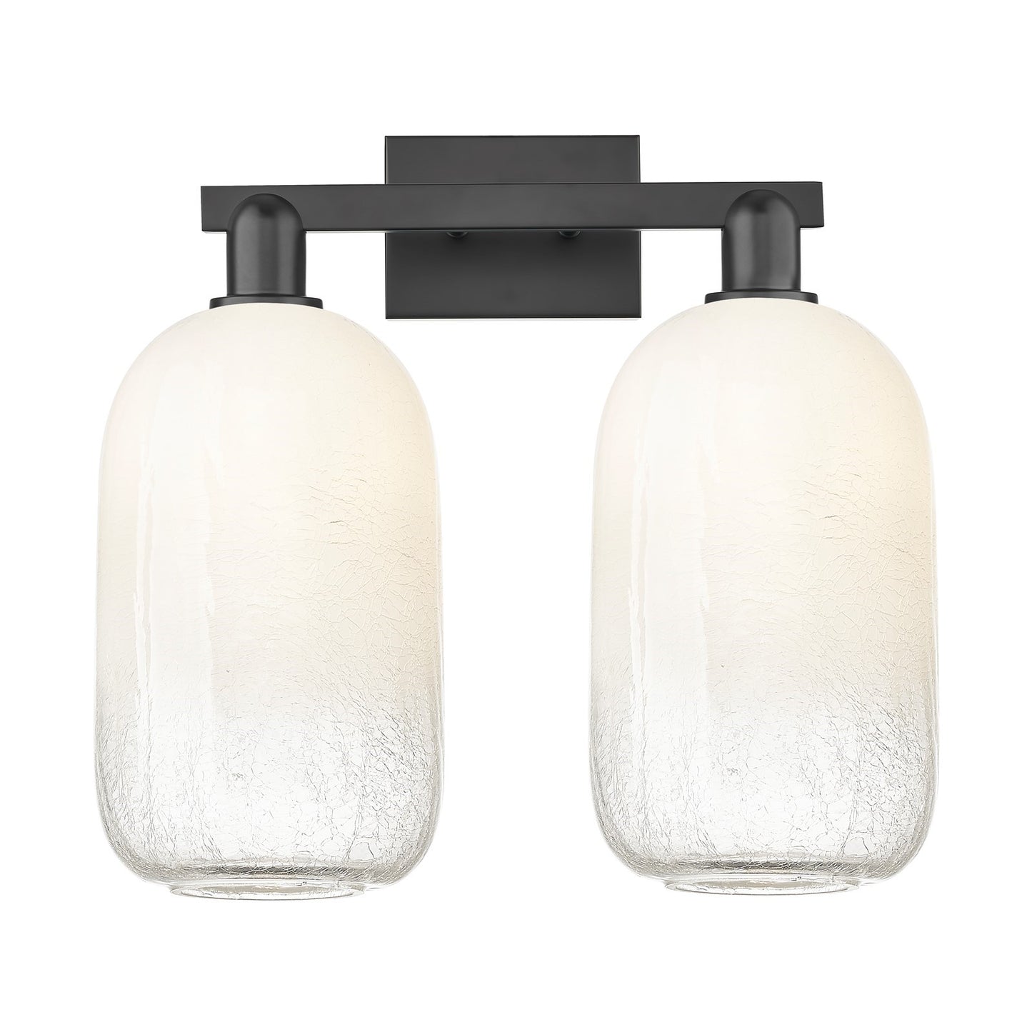 Innovations Brookhaven Cloche 18in 2-Light Bath Vanity | Industrial Matte Black Steel and Opal Glass | Bathroom Vanity | 18 x | Model 716-2W-BK-G482-7OP