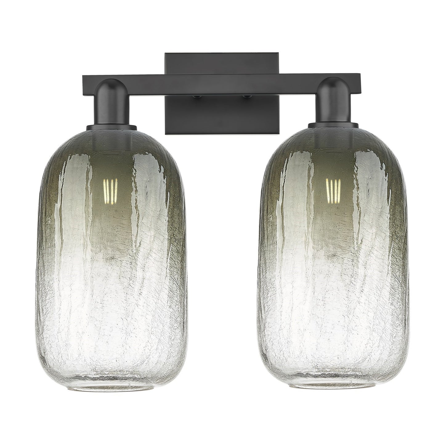 Innovations Brookhaven Cloche 18in 2-Light Bath Vanity Light | Industrial Matte Black Steel and Slate Glass | Bathroom Vanity | Model 716-2W-BK-G482-7SL