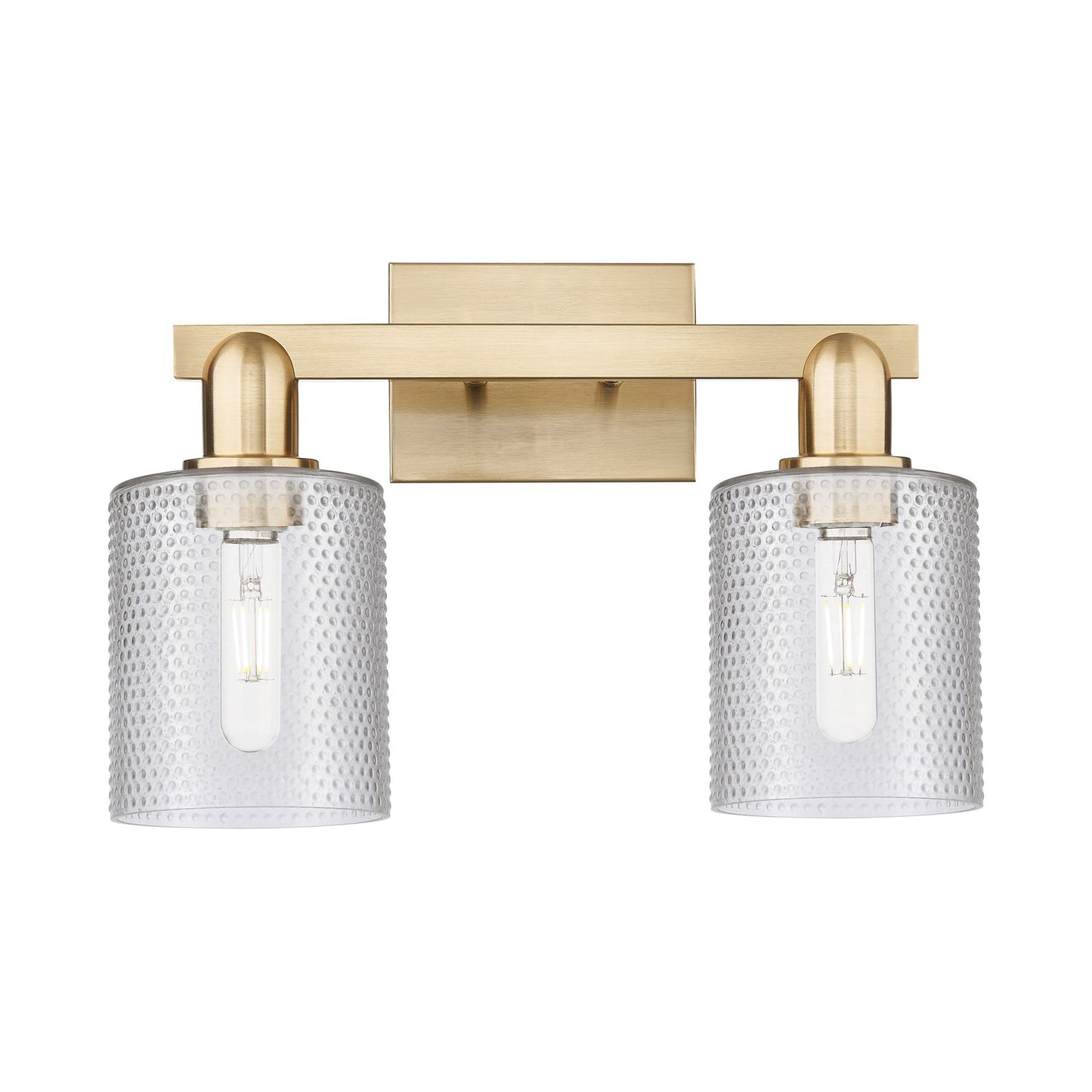 Innovations Cobbleskill 16in 2-Light Bath Vanity Light | Industrial Modern Champagne Bronze Steel and Clear Glass | Bathroom Vanity | Model 716-2W-CB-G112