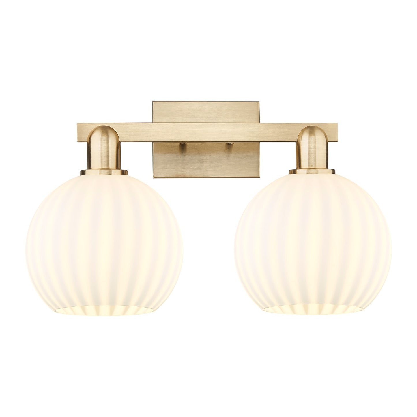 Innovations Lighting Arcadia 19in 2-Light Bath Vanity Light | Industrial Champagne Bronze Steel and White Venetian Glass | Model 716-2W-CB-G1217-8WV