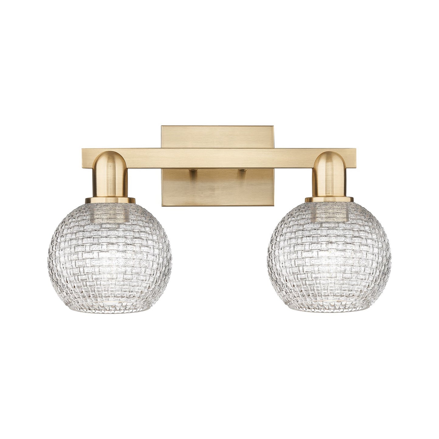 Innovations Athens 17in 2-Light Bath Vanity Light | Industrial Champagne Bronze Steel and Clear Basket Weave Glass | Bathroom | Model 716-2W-CB-G122C-6CL