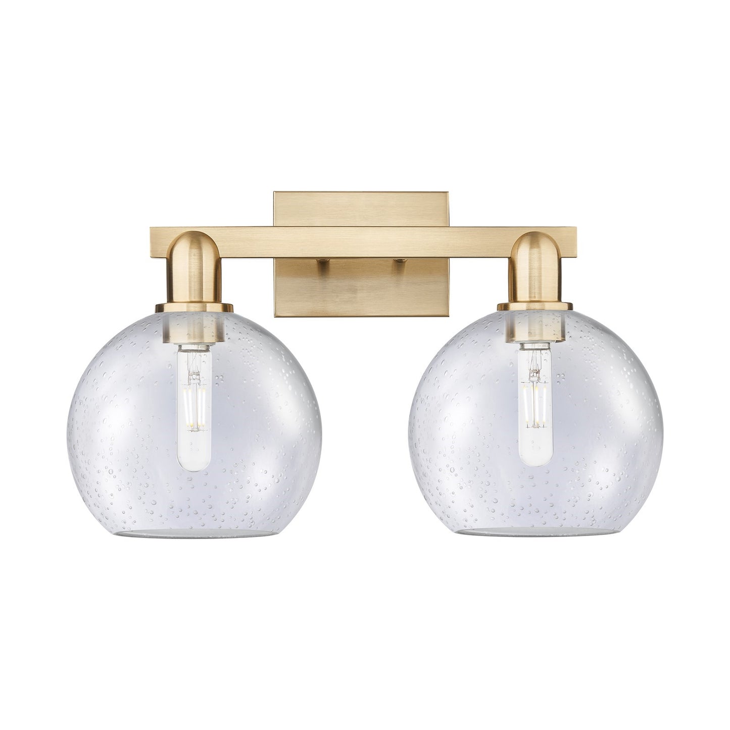 Innovations Athens 19in 2-Light Bathroom Vanity Light | Industrial Champagne Bronze Steel and Seedy Glass | Bathroom Vanity & | Model 716-2W-CB-G124-8
