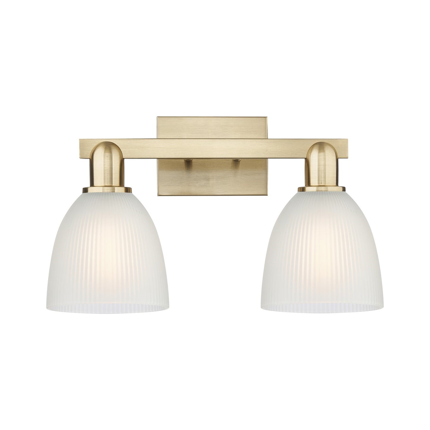 Innovations Castile 17in 2-Light Bath Vanity Light | Industrial Champagne Bronze Steel and White Glass | Bathroom Vanity | 17 x | Model 716-2W-CB-G381