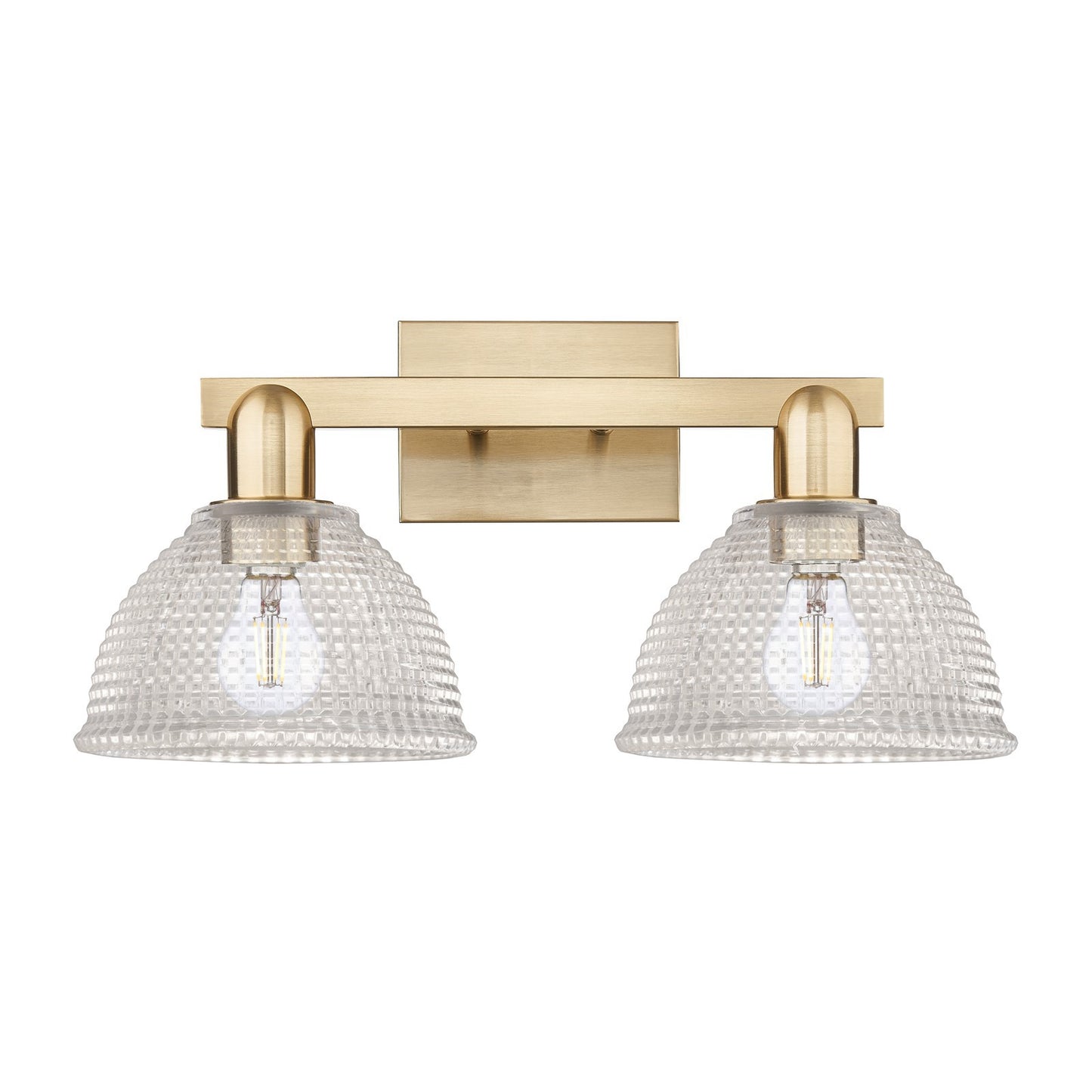 Innovations Arietta 19in 2-Light Bath Vanity Light | Industrial Champagne Bronze Steel and Clear Glass | Bathroom Vanity & Powder | Model 716-2W-CB-G422