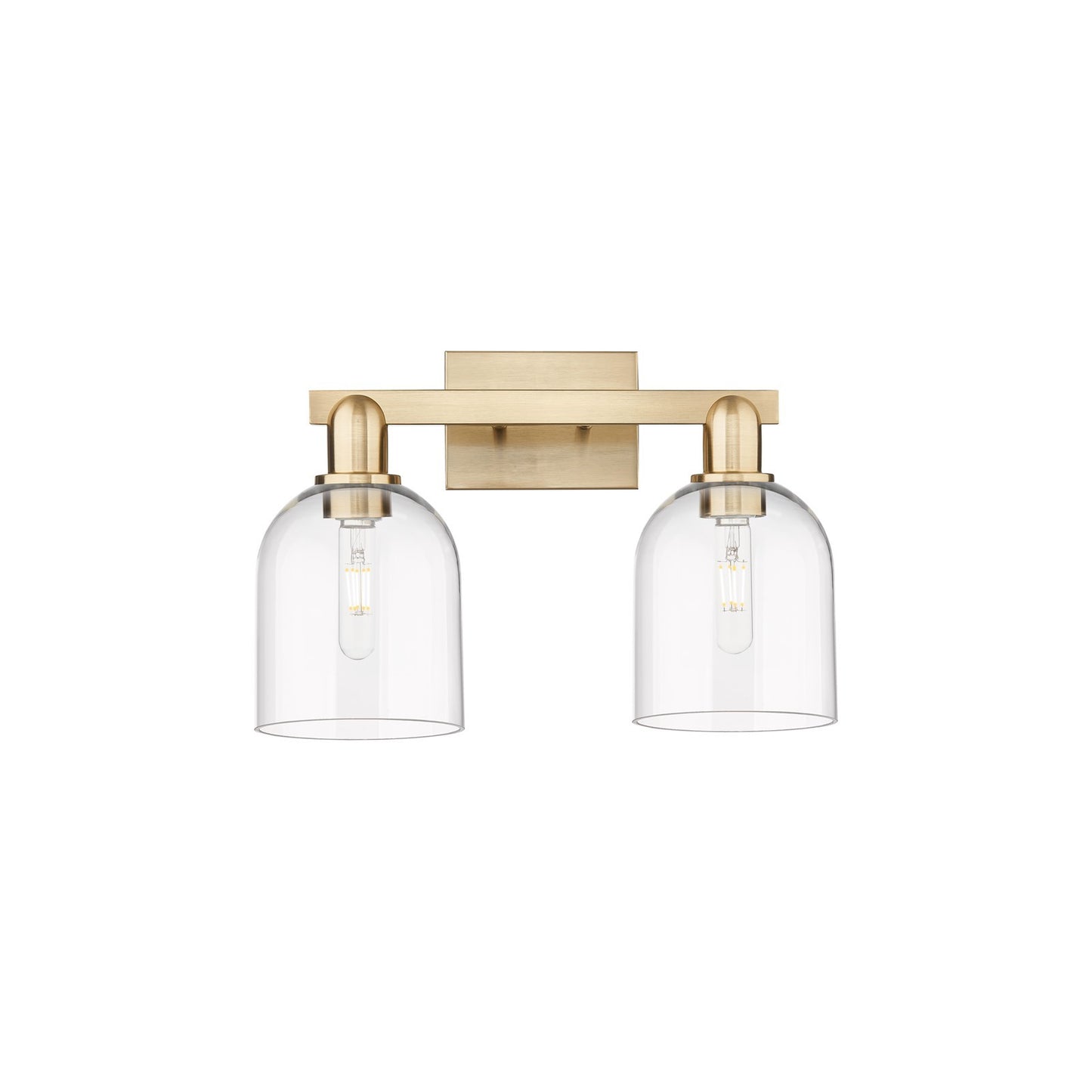 Innovations Bella 17in 2-Light Bath Vanity Light | Industrial Champagne Bronze Steel and Clear Glass | Bathroom Vanity | 16.5 x | Model 716-2W-CB-G558-6CL