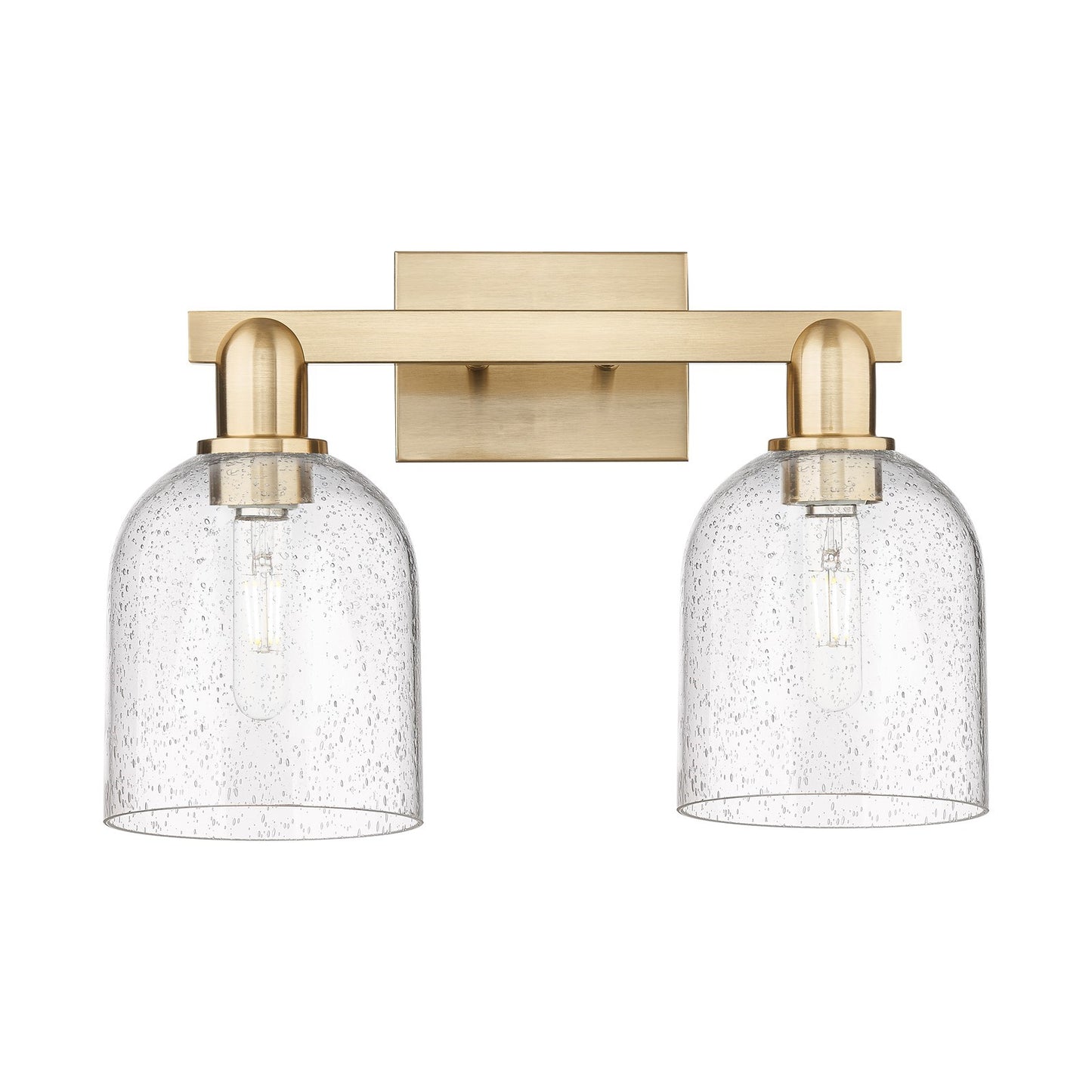 Innovations Bella 17in 2-Light Bath Vanity Light | Industrial Champagne Bronze Steel and Seedy Glass | Bathroom Vanity | 16.5 | Model 716-2W-CB-G558-6SDY