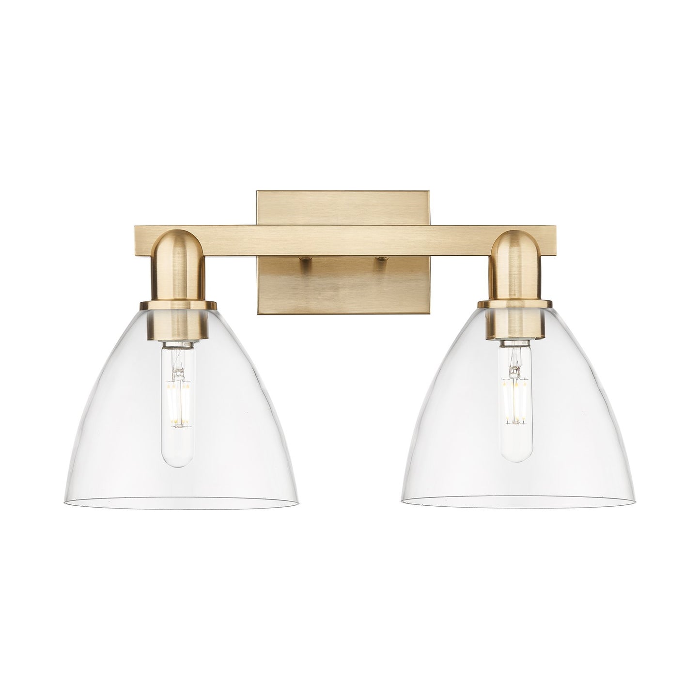 Innovations Bristol 19in 2-Light Bath Vanity Light | Industrial Champagne Bronze Steel and Clear Glass | Bathroom Vanity | 18.5 | Model 716-2W-CB-GBD-752