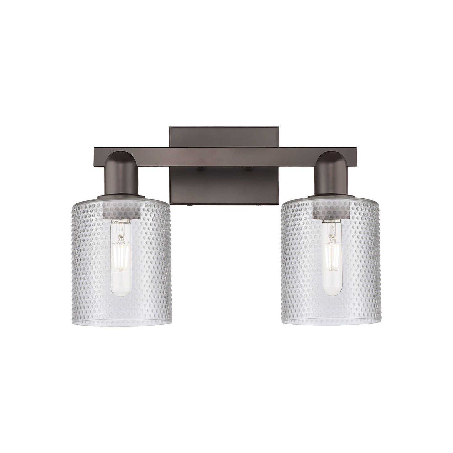 Innovations Cobbleskill 16in 2-Light Bath Vanity Light | Industrial Oil Rubbed Bronze and Clear Glass | Bathroom Vanity | 16 x | Model 716-2W-OB-G112