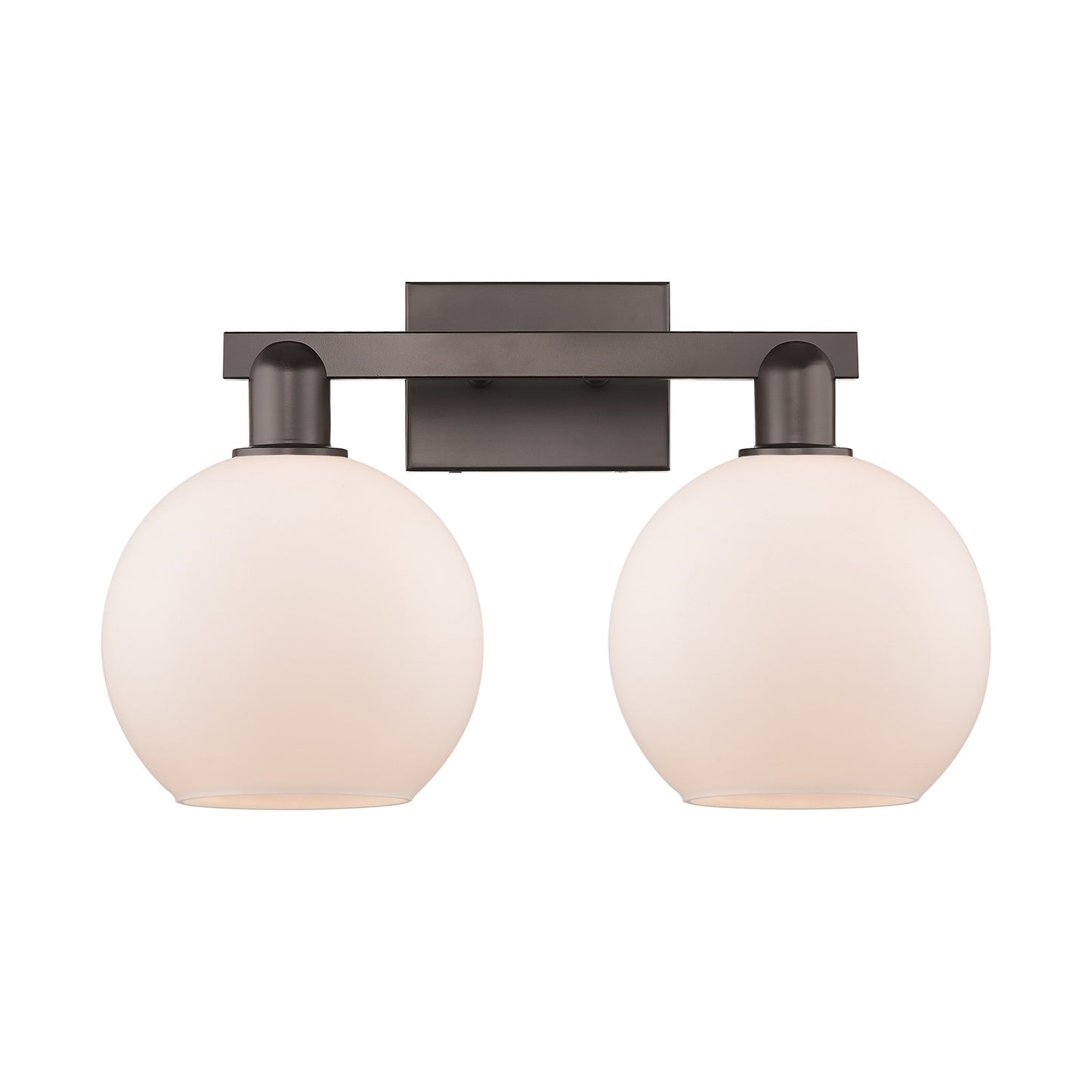 Innovations Athens 19in 2-Light Vanity Light | Industrial Oil Rubbed Bronze Steel and Matte White Glass | Bathroom Vanity | 19 x | Model 716-2W-OB-G121-8