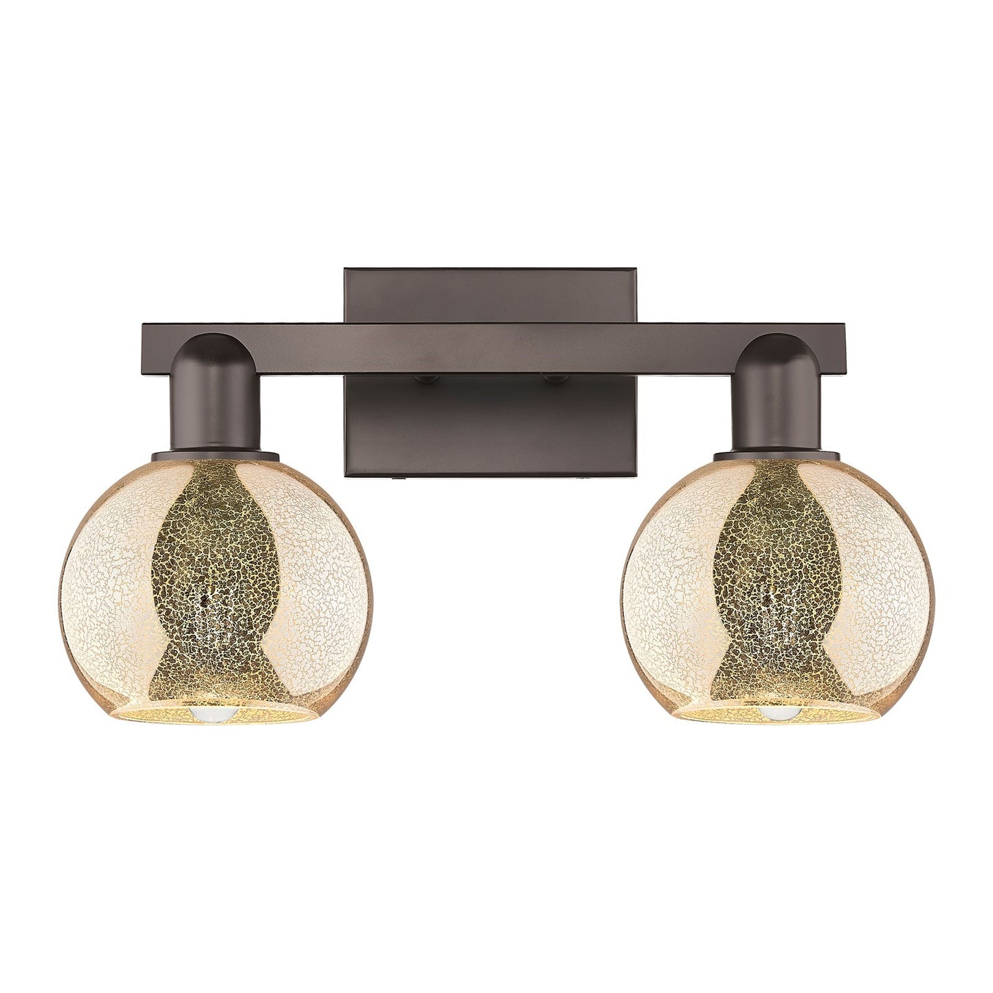Innovations Athens 17in 2-Light Bath Vanity | Industrial Oil Rubbed Bronze Steel and Mercury Glass | Bathroom Vanity & Powder | Model 716-2W-OB-G128-6