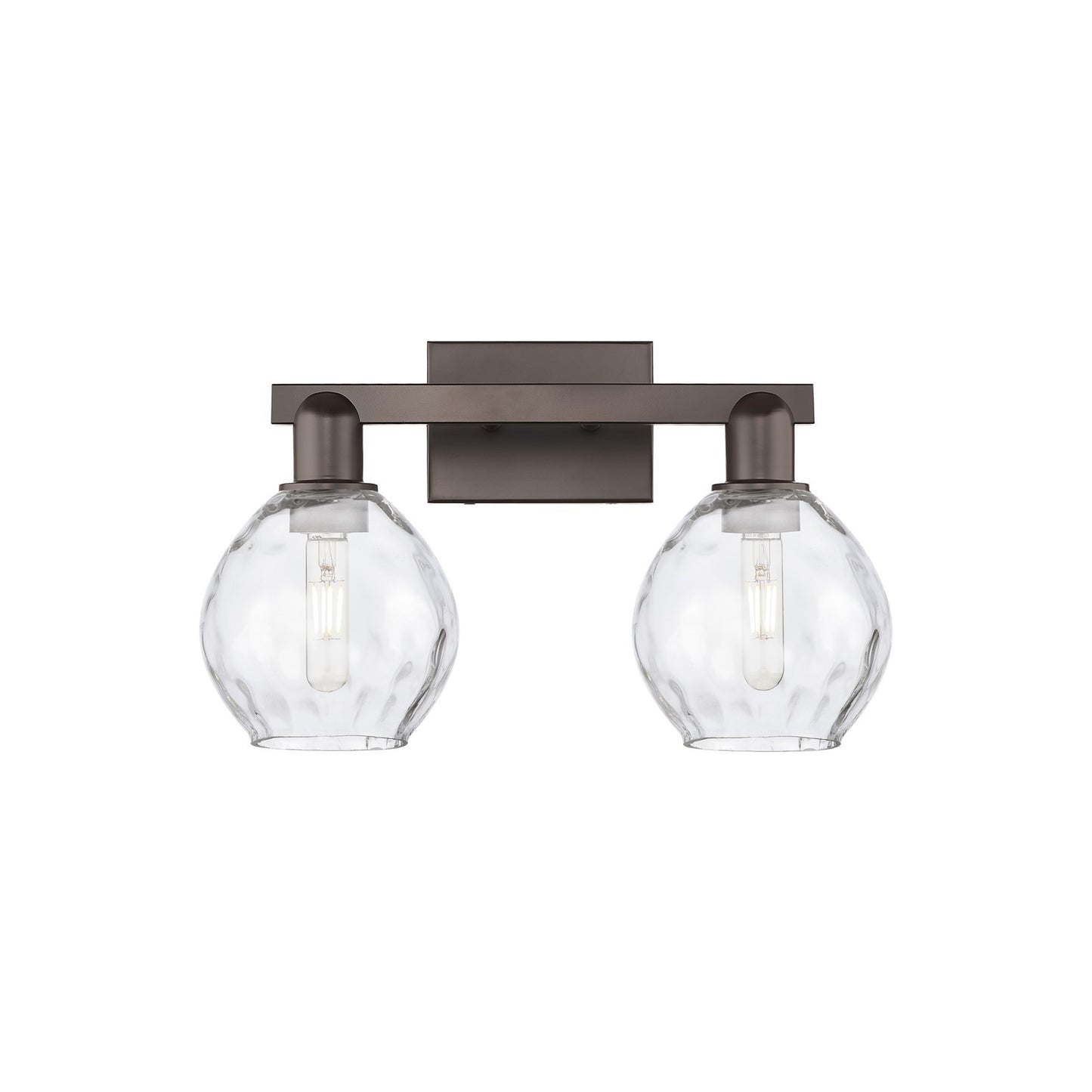 Innovations Waverly 17in 2-Light Bath Vanity Light | Industrial Oil Rubbed Bronze Steel and Clear Glass | Bathroom Vanity | 17 x | Model 716-2W-OB-G362