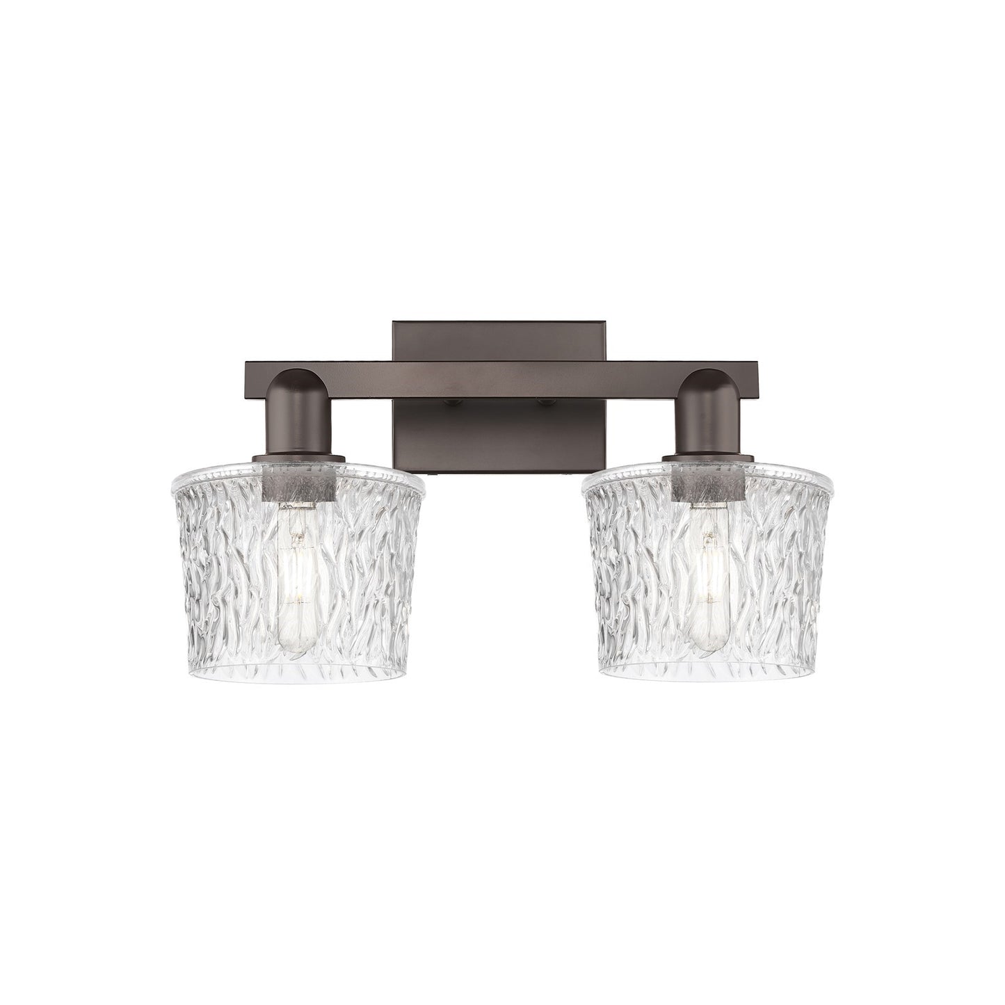 Innovations Niagara 18in 2-Light Bath Vanity Light | Industrial Oil Rubbed Bronze Steel and Clear Glass | Bathroom Vanity | 17.5 x | Model 716-2W-OB-G402