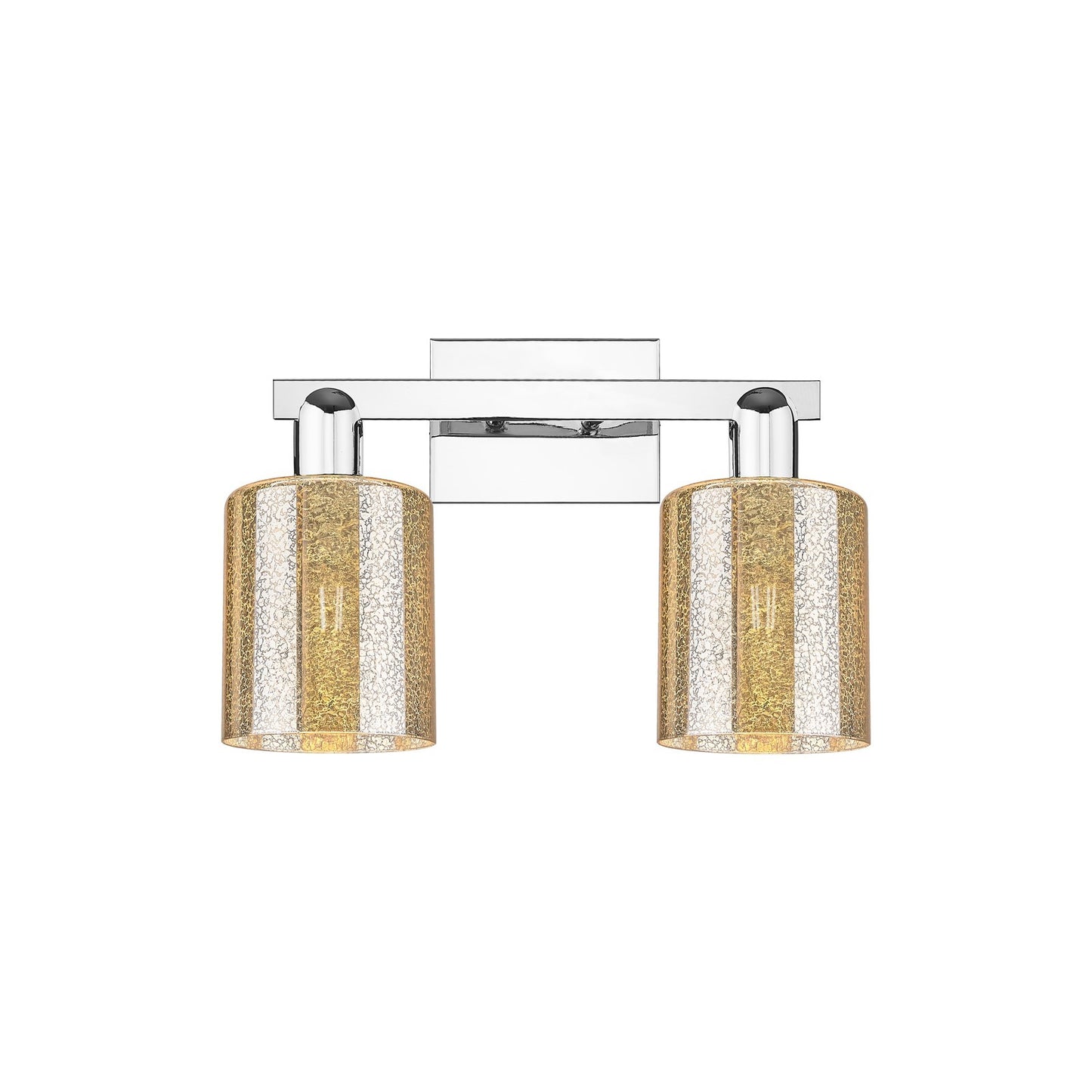 Innovations Cobbleskill 16in 2-Light Bath Vanity | Industrial Polished Chrome and Mercury Glass | Bathroom & Powder Room | 16 x | Model 716-2W-PC-G116