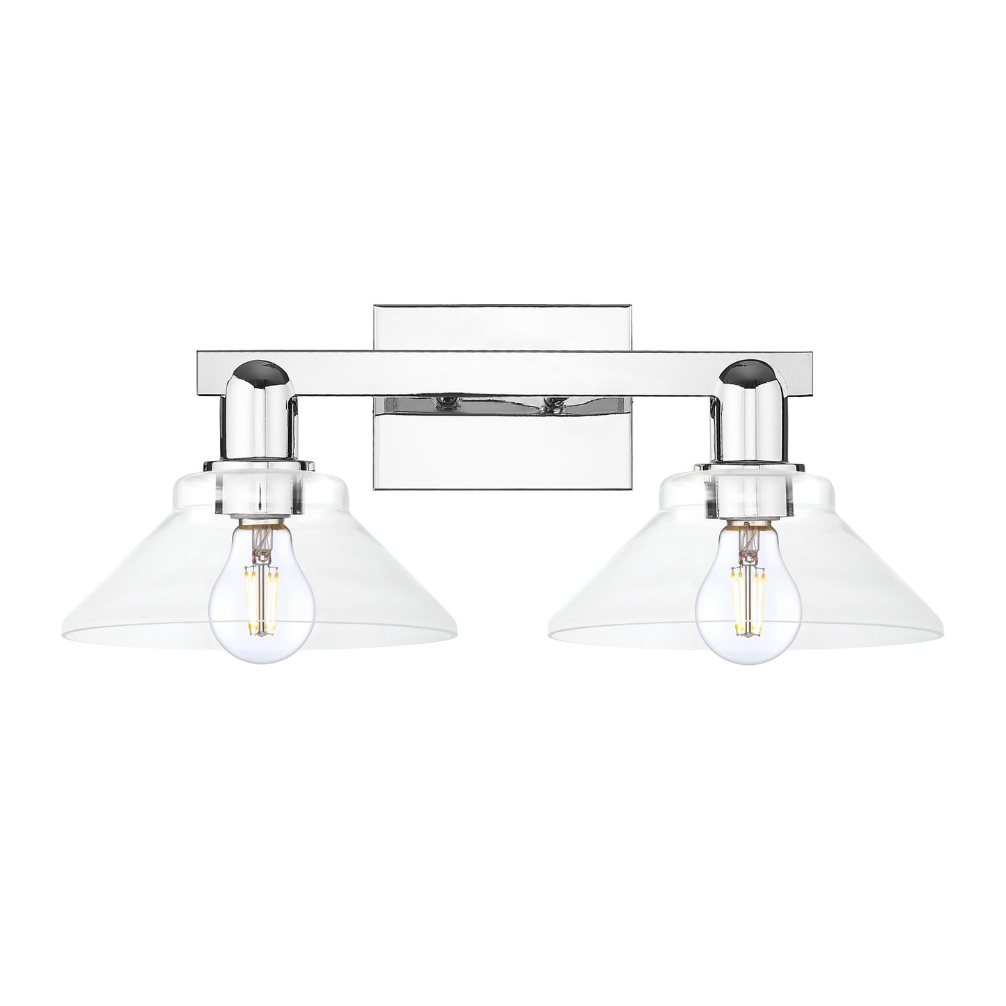 Innovations Orwell 19in 2-Light Bath Vanity Light | Industrial Polished Chrome and Clear Glass | Bathroom Vanity | 19.38 x 8.75 in | Model 716-2W-PC-G132