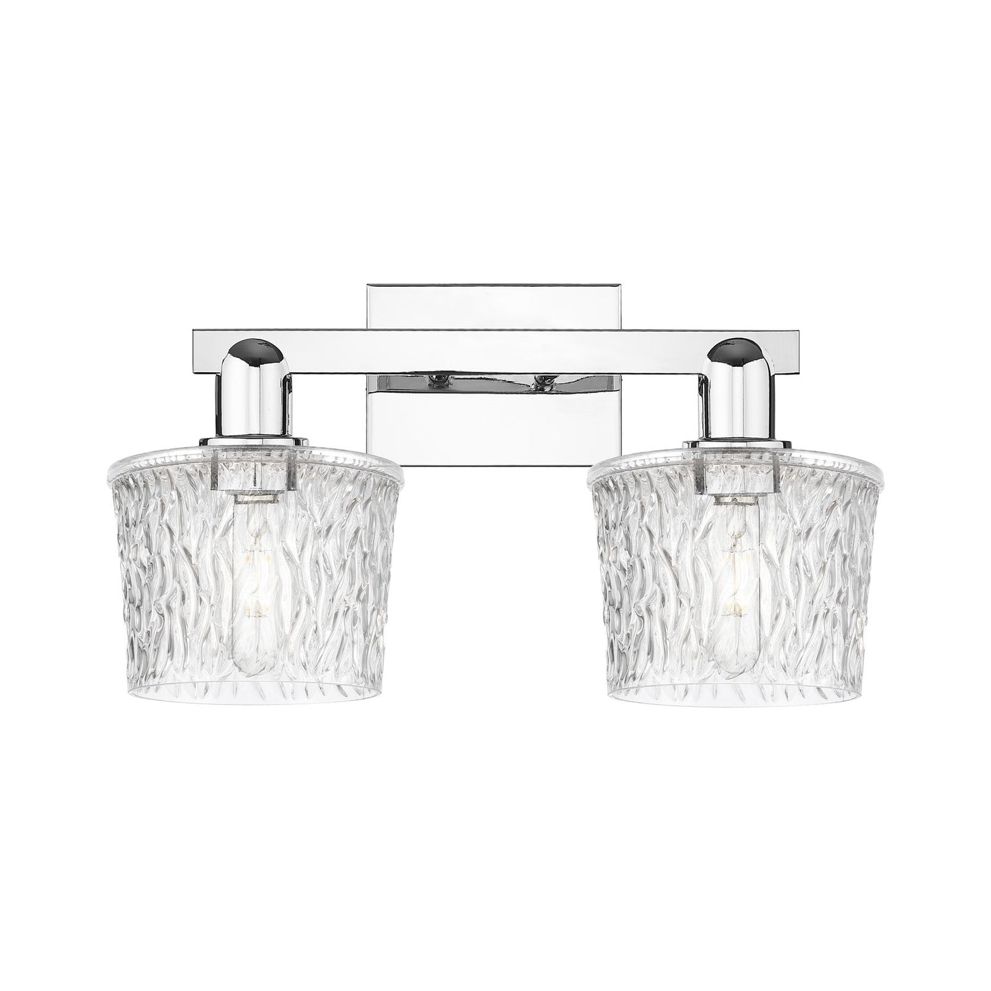 Innovations Niagara 18in 2-Light Bath Vanity Light | Polished Chrome Steel and Clear Textured Glass | Bathroom Vanity & Powder Room | Model 716-2W-PC-G402