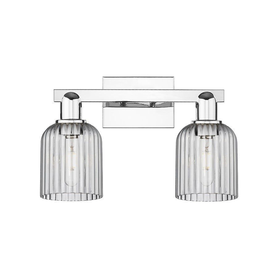 Innovations Bridal Veil 2Lt 16" Bath Light, Chrome/Smoke