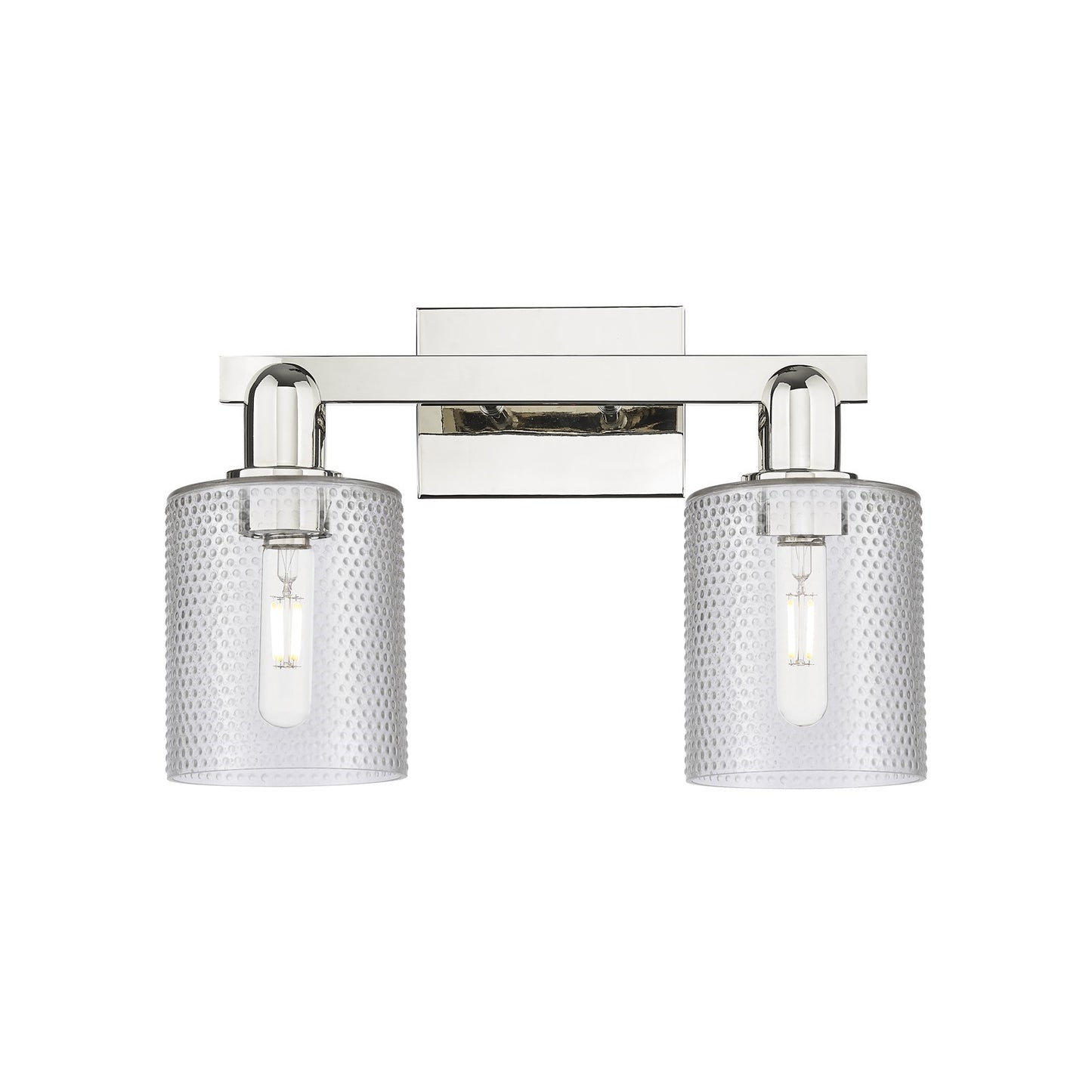 Innovations Cobbleskill 16in 2-Light Bath Vanity Light | Industrial Polished Nickel and Clear Glass | Bathroom Vanity & Powder Room | Model 716-2W-PN-G112