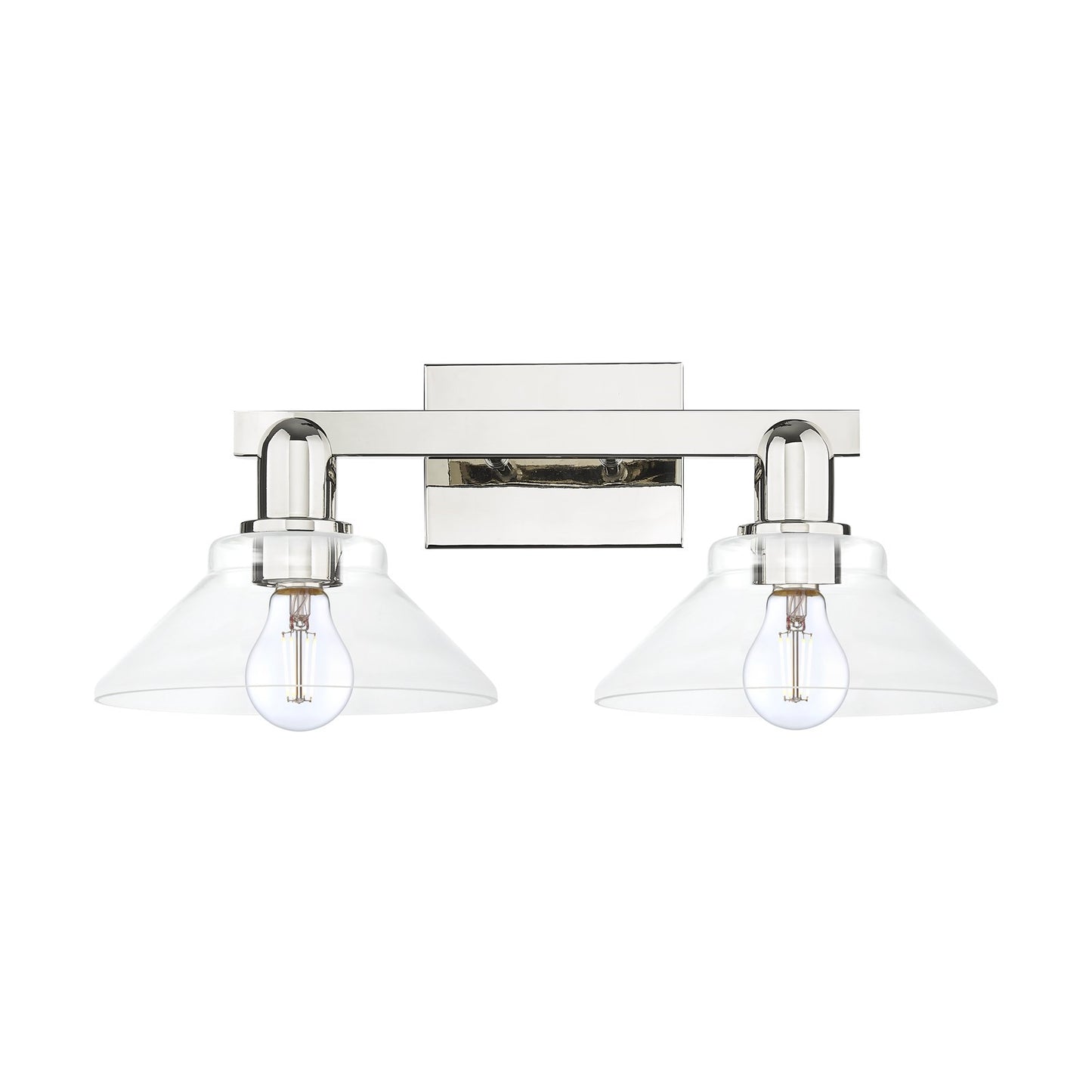 Innovations Orwell 19in 2-Light Bath Vanity Light | Industrial Polished Nickel and Clear Glass | Bathroom Vanity | 19.38 x 8.75 in | Model 716-2W-PN-G132