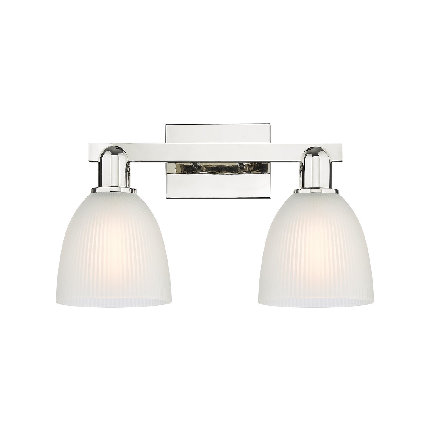 Innovations Castile 17in 2-Light Bath Vanity Light | Industrial Polished Nickel and White Glass | Bathroom Vanity | 17 x 10.75 x | Model 716-2W-PN-G381