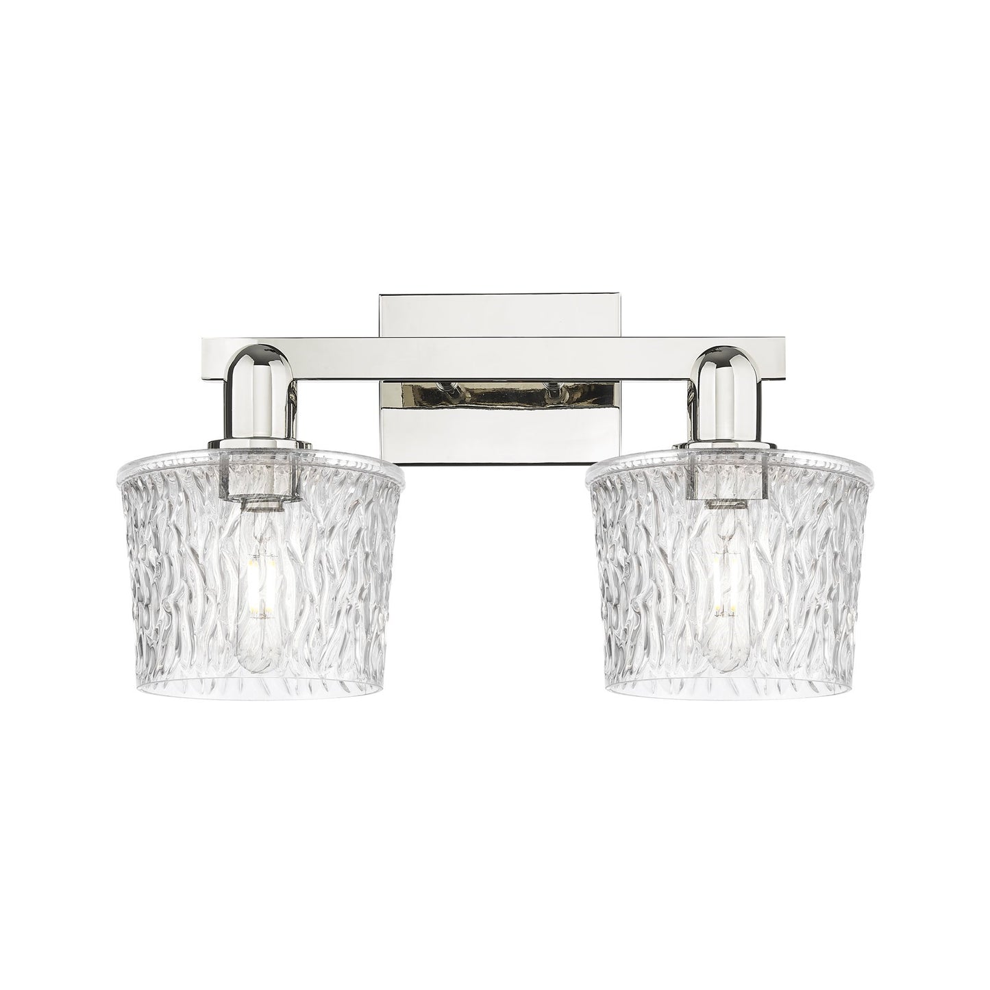Innovations Niagara 18in 2-Light Bath Vanity Light | Industrial Polished Nickel Steel and Clear Glass | Bathroom Vanity | 17.5 x | Model 716-2W-PN-G402