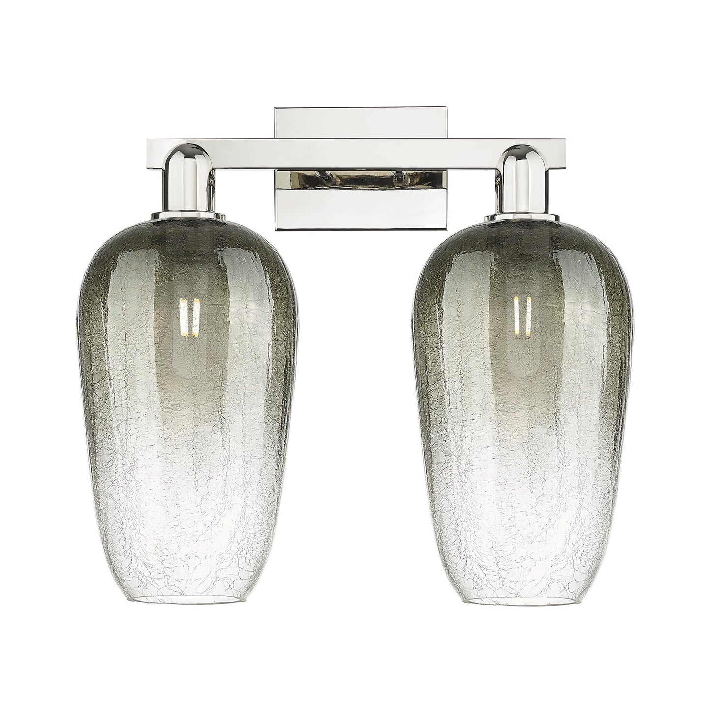 Innovations Brookhaven Flute 18in 2-Light Bath Vanity | Industrial Modern Polished Nickel and Slate Glass | Bathroom Vanity | Model 716-2W-PN-G484-7SL