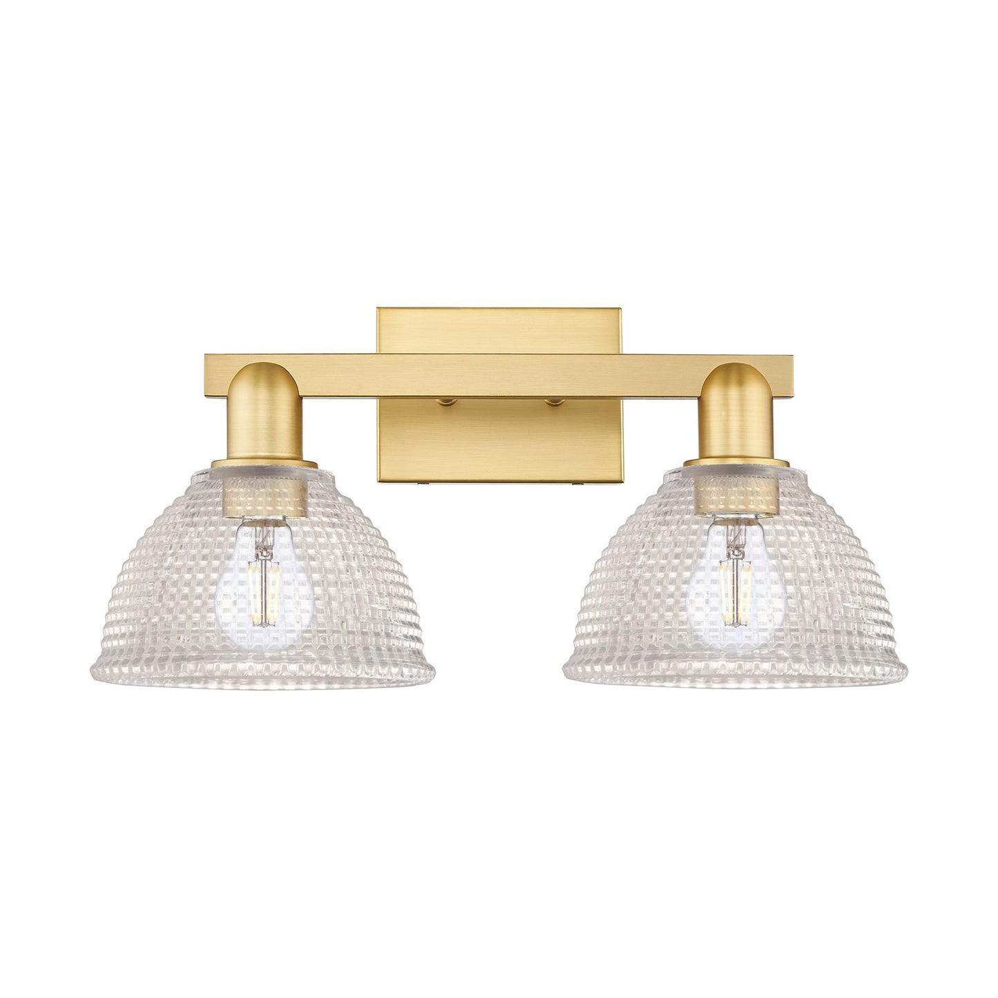 Innovations Arietta 19in 2-Light Bath Vanity Light | Industrial Satin Gold Steel and Clear Glass | Bathroom Vanity | 19 x 9.75 x | Model 716-2W-SG-G422