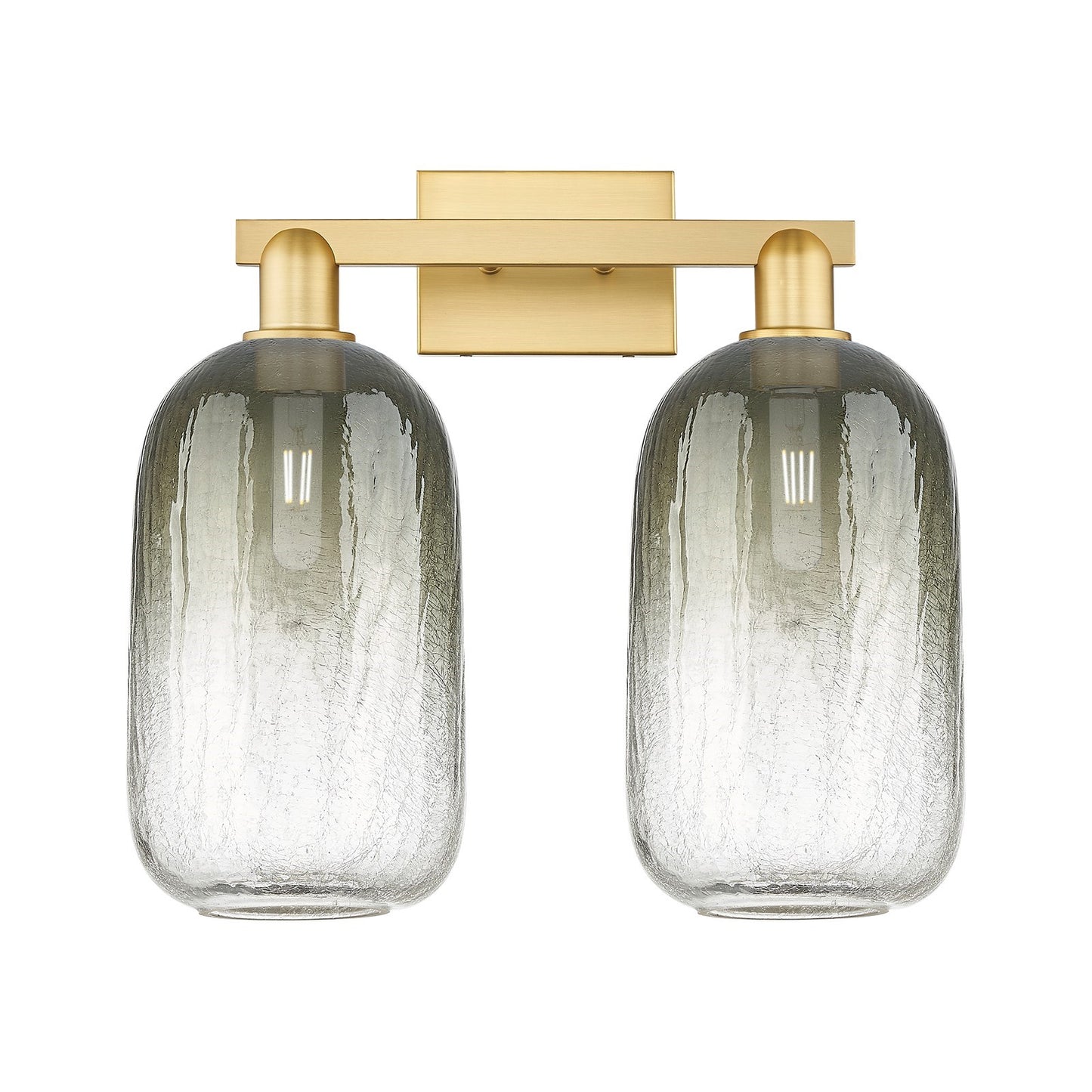 Innovations Brookhaven Cloche 18in 2-Light Bath Vanity | Industrial Satin Gold Steel and Slate Glass | Bathroom & Powder Room | Model 716-2W-SG-G482-7SL
