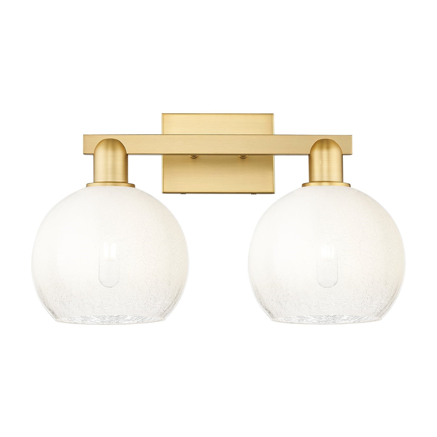 Innovations Brookhaven Globe 19in 2-Light Bath Vanity Light | Industrial Satin Gold Steel and Opal Glass | Bathroom Vanity | 19 | Model 716-2W-SG-G483-8OP