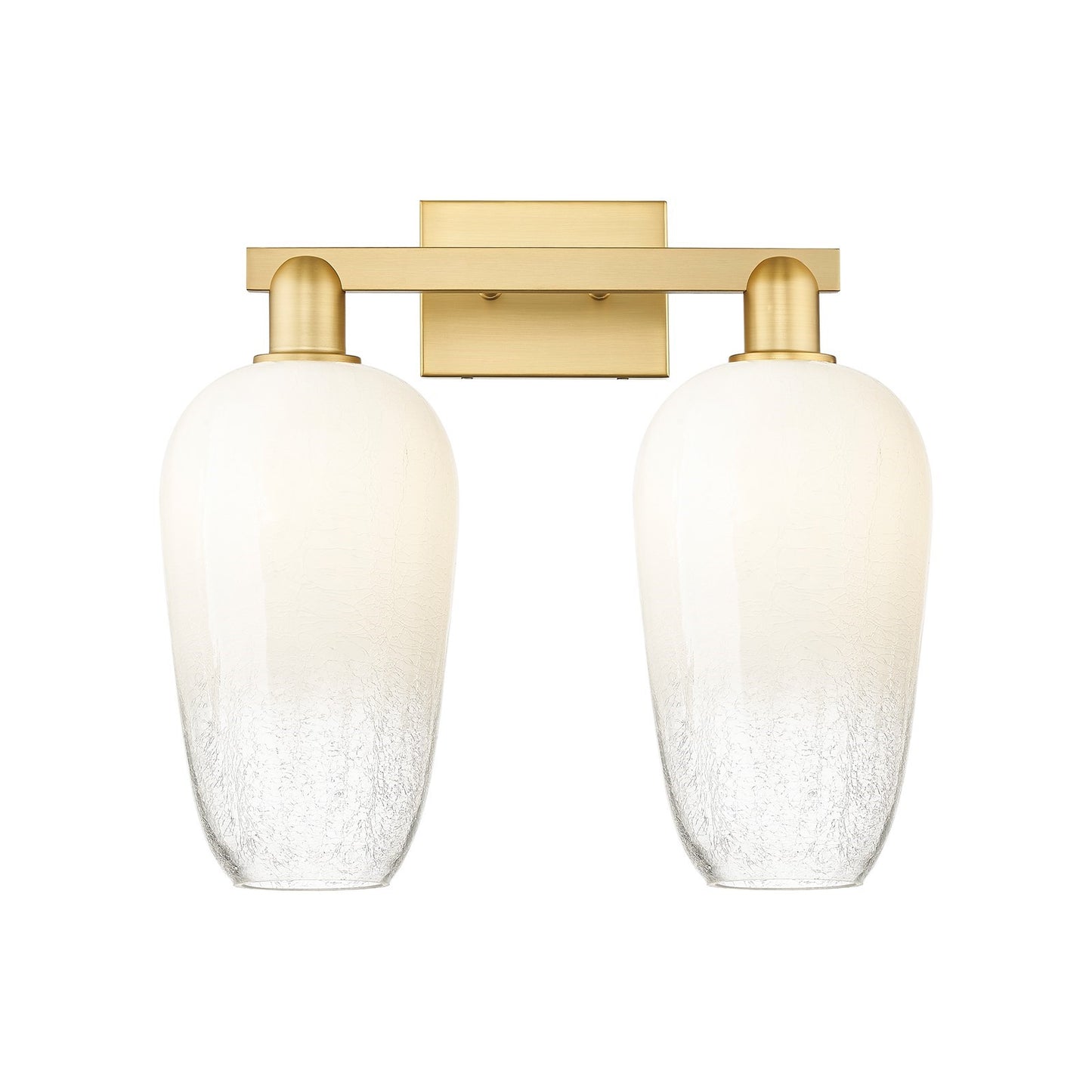 Innovations Brookhaven Flute 18in 2-Light Bath Vanity | Industrial Satin Gold Steel and Opal Glass | Bathroom Vanity | 18 x | Model 716-2W-SG-G484-7OP