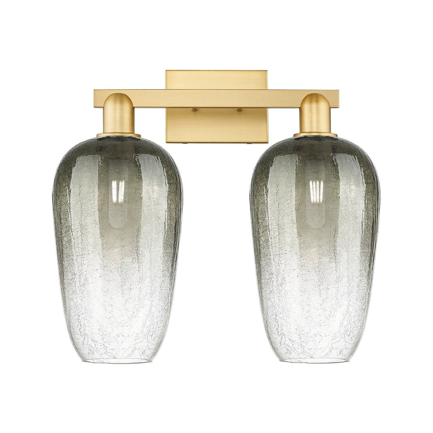 Innovations Brookhaven Flute 18in 2-Light Bath Vanity | Industrial Satin Gold Steel and Slate Glass | Bathroom Vanity Light | Model 716-2W-SG-G484-7SL