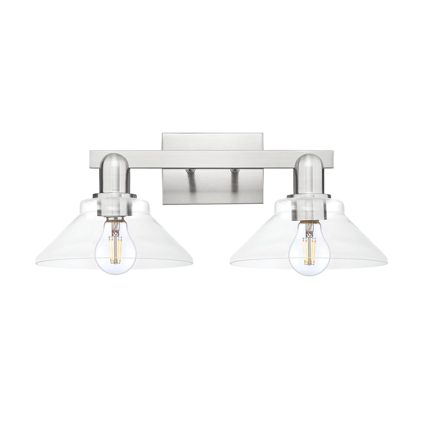 Innovations Orwell 19in 2-Light Bath Vanity Light | Industrial Brushed Satin Nickel and Clear Glass | Bathroom Vanity | 19.38 x | Model 716-2W-SN-G132