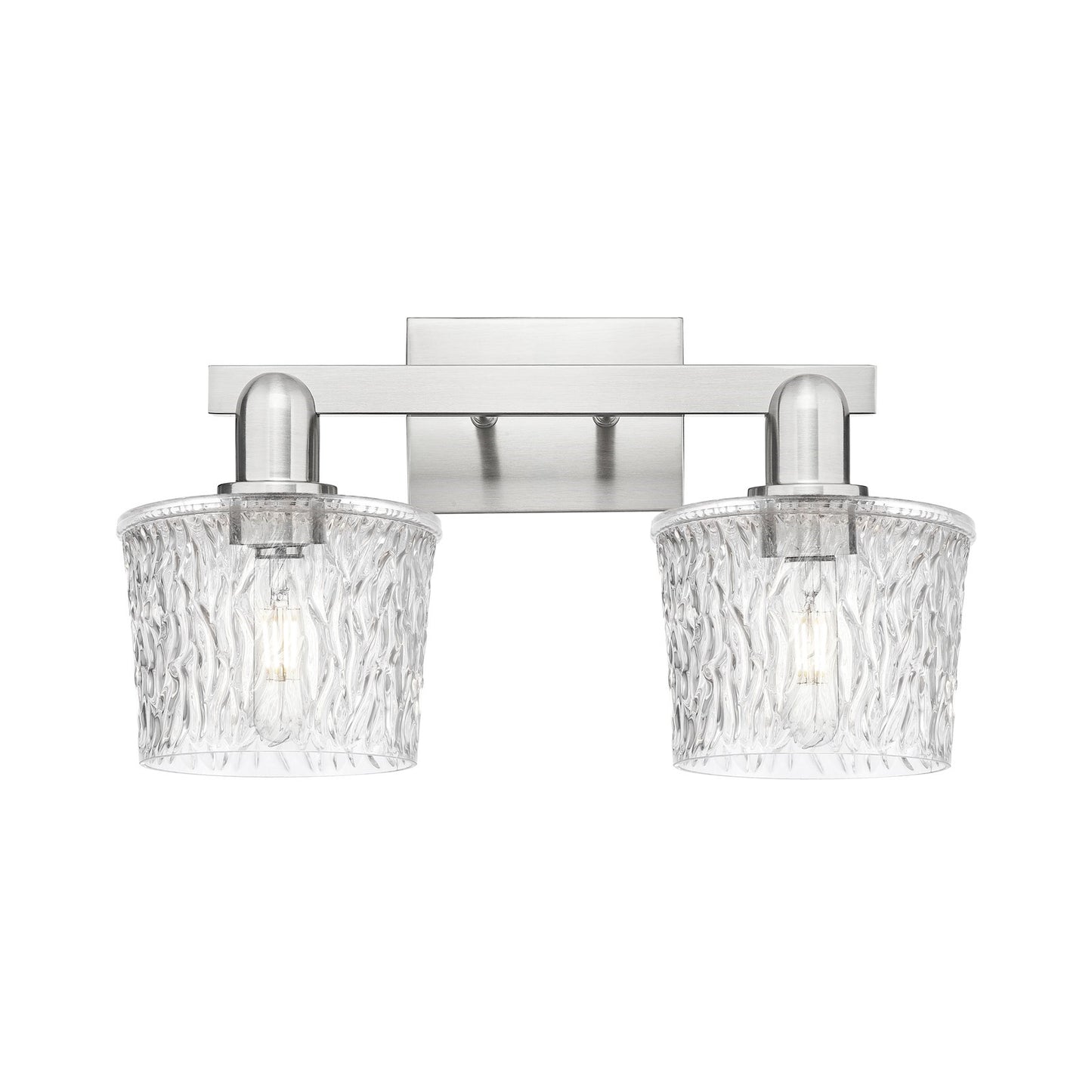 Innovations Niagara 18in 2-Light Bath Vanity Light | Industrial Brushed Satin Nickel and Clear Glass | Bathroom Vanity | 17.5 x | Model 716-2W-SN-G402
