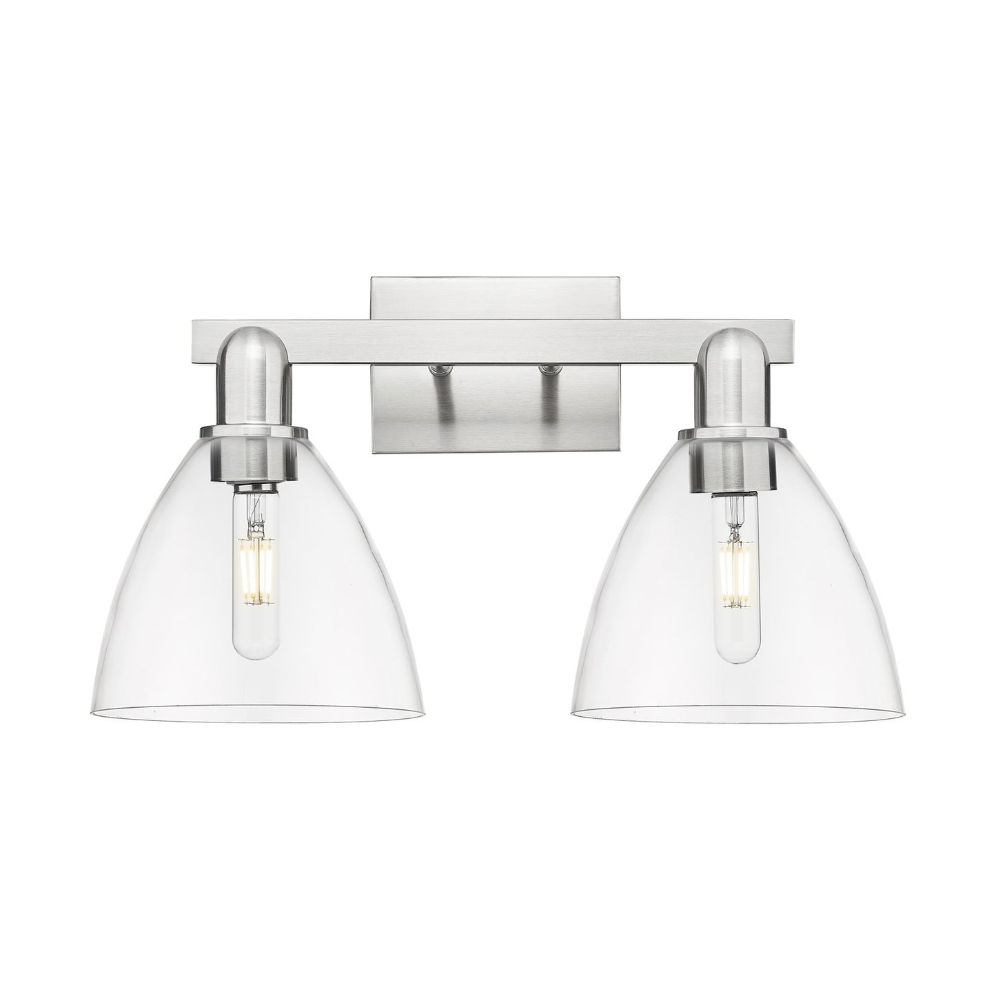 Innovations Bristol 19in 2-Light Bath Vanity Light | Industrial Brushed Satin Nickel and Clear Glass | Bathroom Vanity | 18.5 x | Model 716-2W-SN-GBD-752