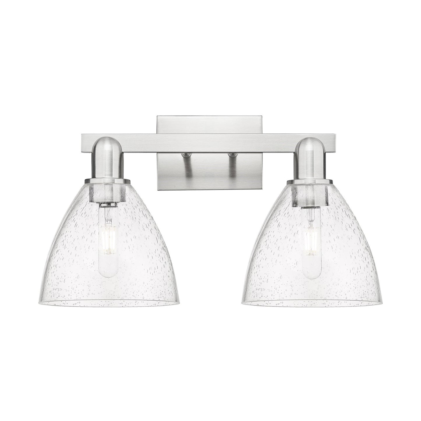Innovations Bristol 19in 2-Light Bath Vanity Light | Industrial Brushed Satin Nickel and Seedy Glass | Bathroom Vanity | 18.5 x | Model 716-2W-SN-GBD-754
